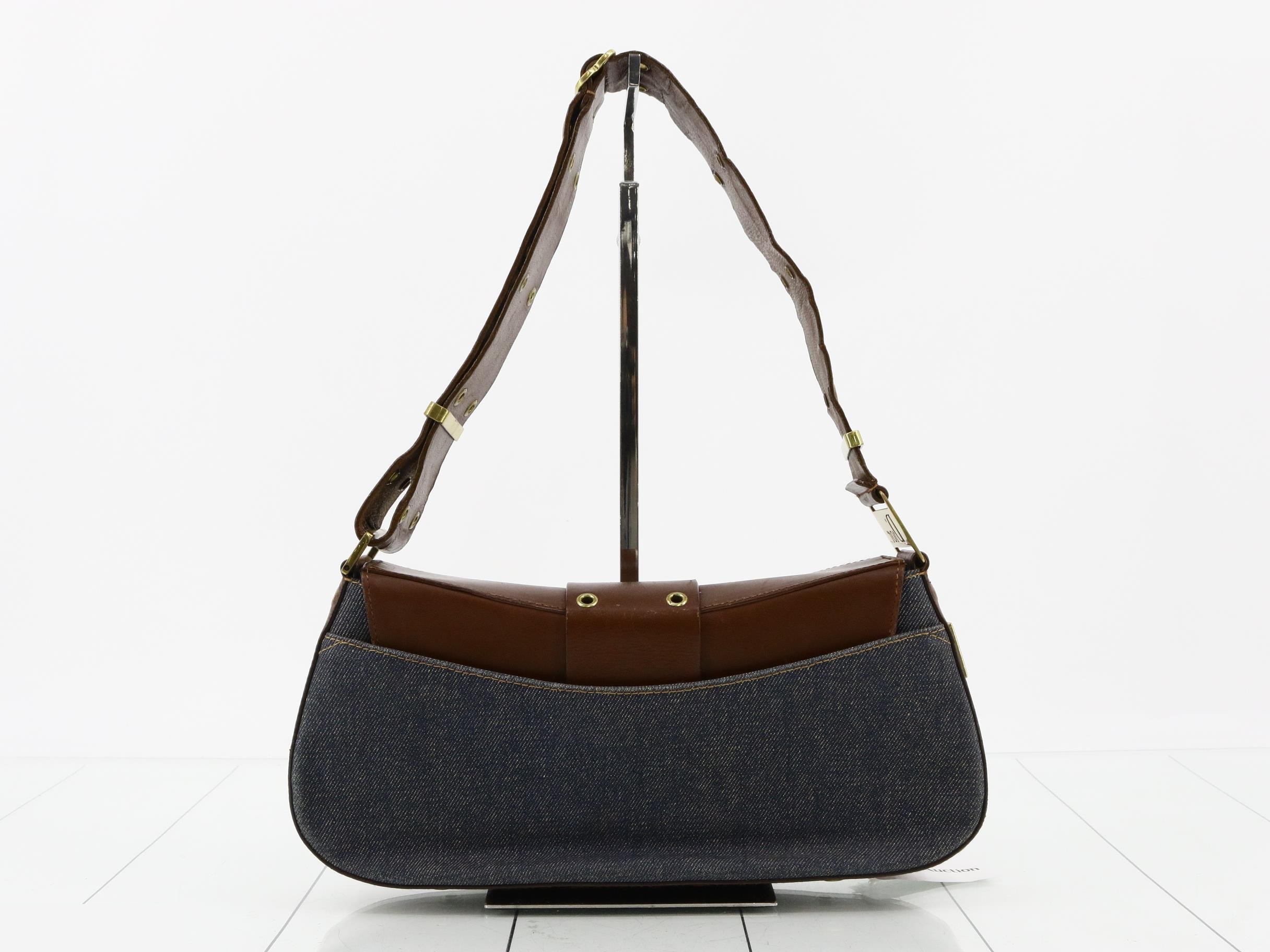 Street Chic Denim Leather One-Shoulder Bag — view 2