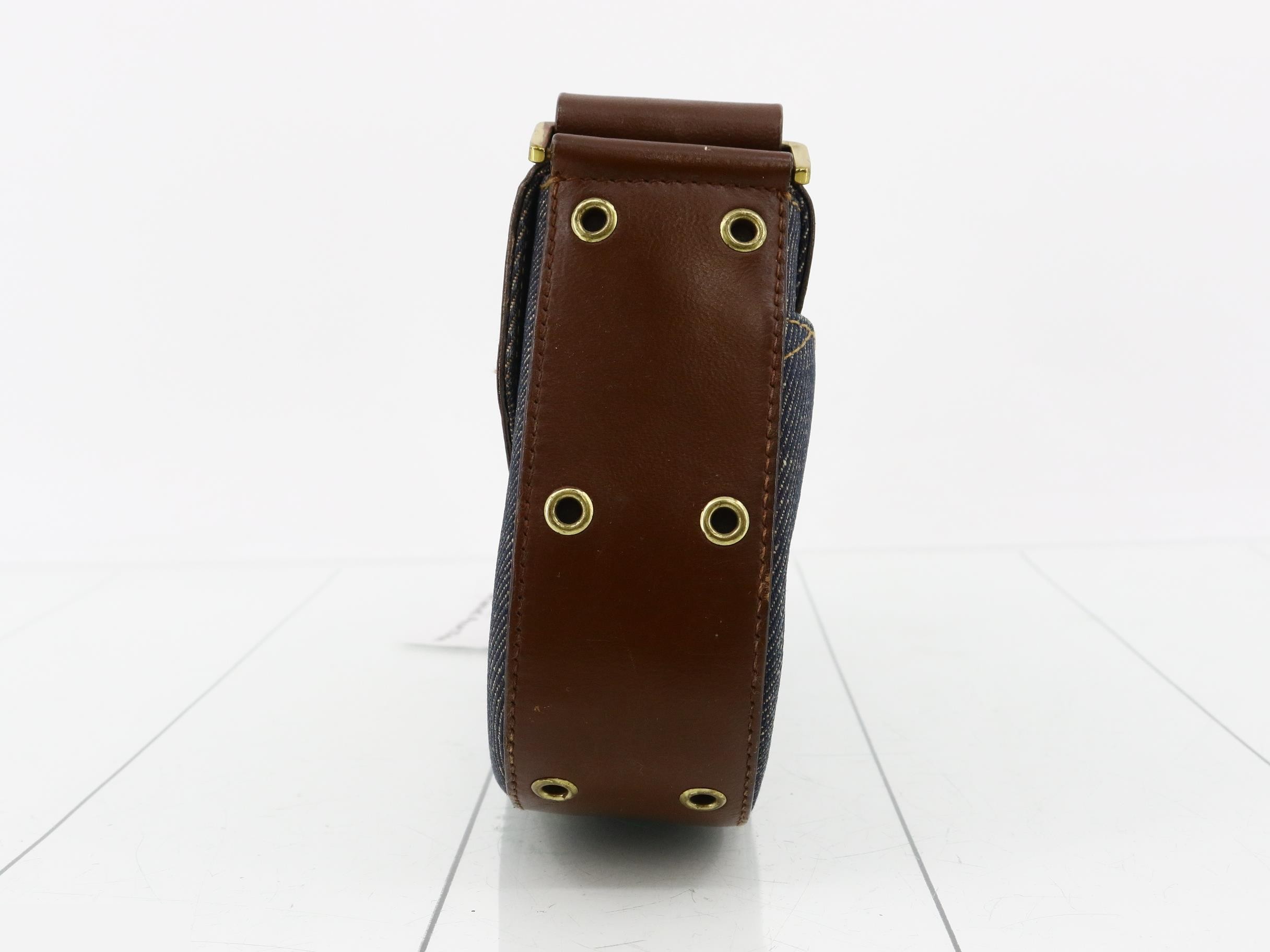 Street Chic Denim Leather One-Shoulder Bag — view 3