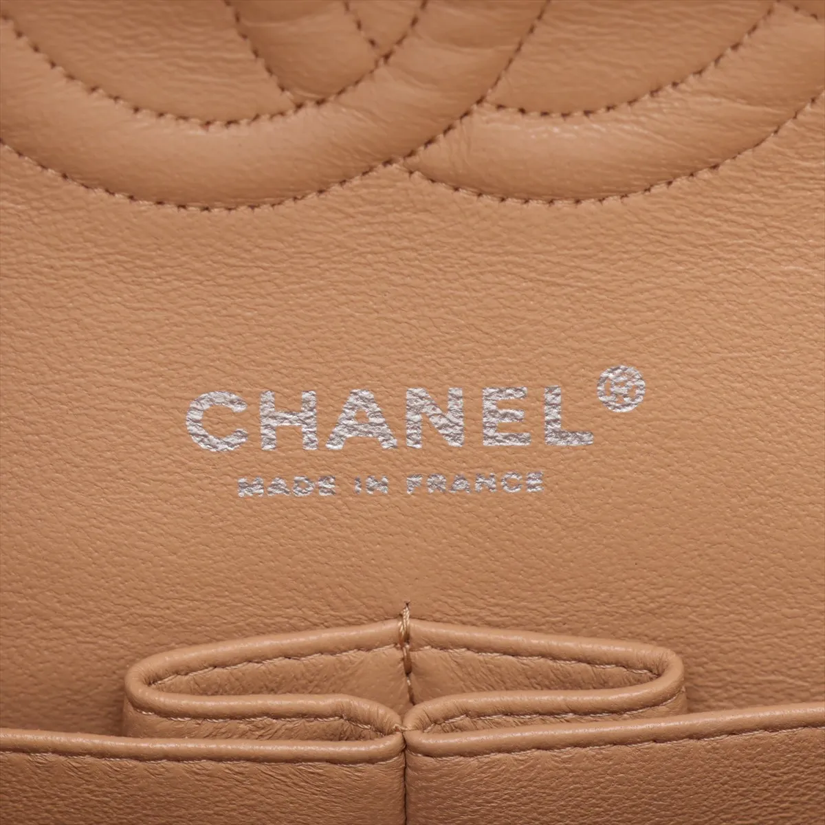 [Individually packaged] Chanel Matelassé 25 Caviar Skin Double Flap Double Chain Bag, Beige, Silver Hardware, 10573718, Serial Number 10-series, A01112 — view 11