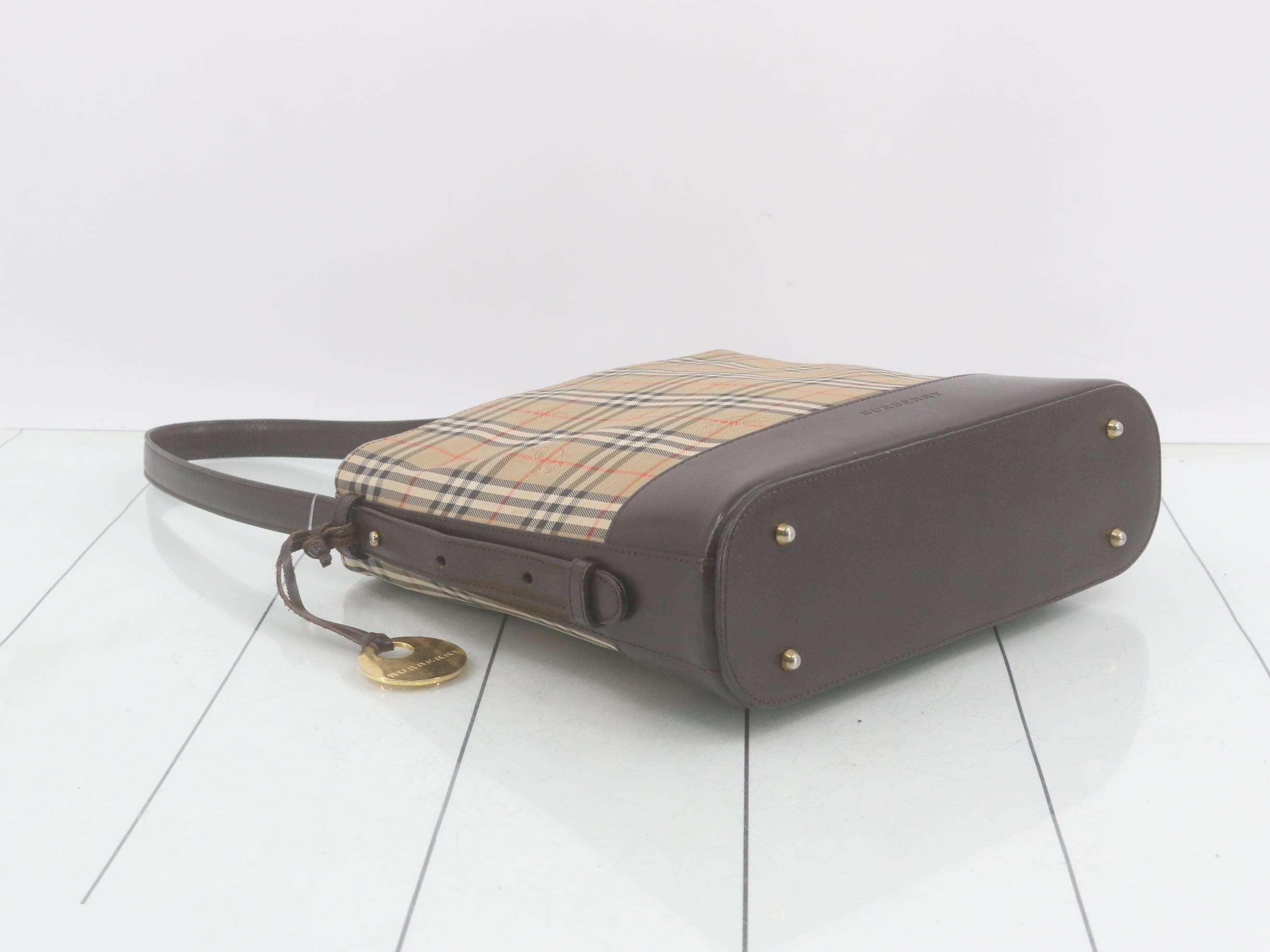 Nova Check One Shoulder Bag Beige Brown Leather — view 5