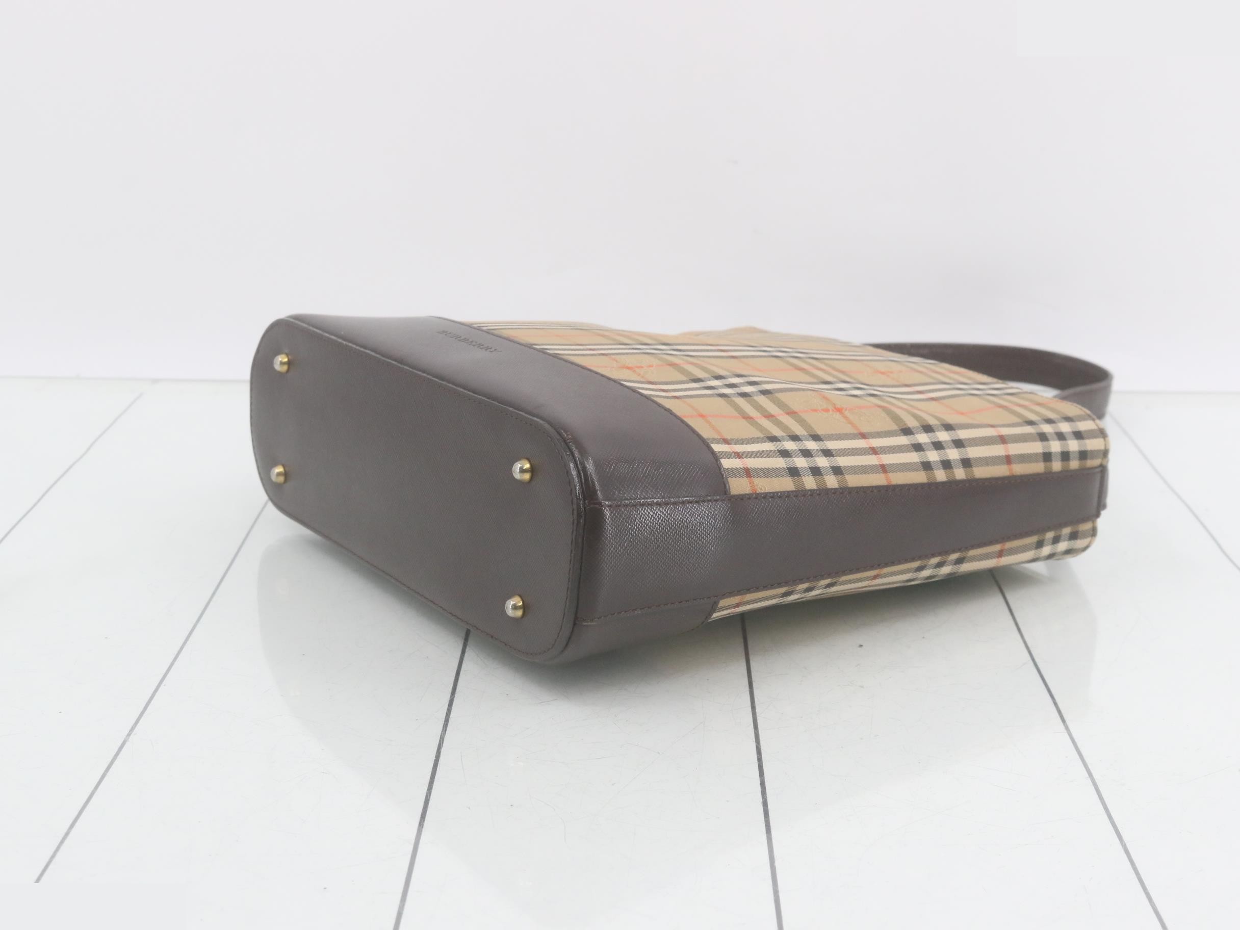 Nova Check One Shoulder Bag Beige Brown Leather — view 6