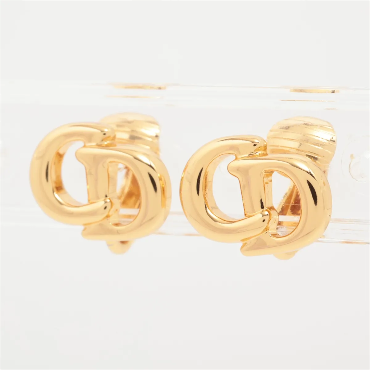 CD logo necklace, GP gold. Shows signs of wear including — view 13