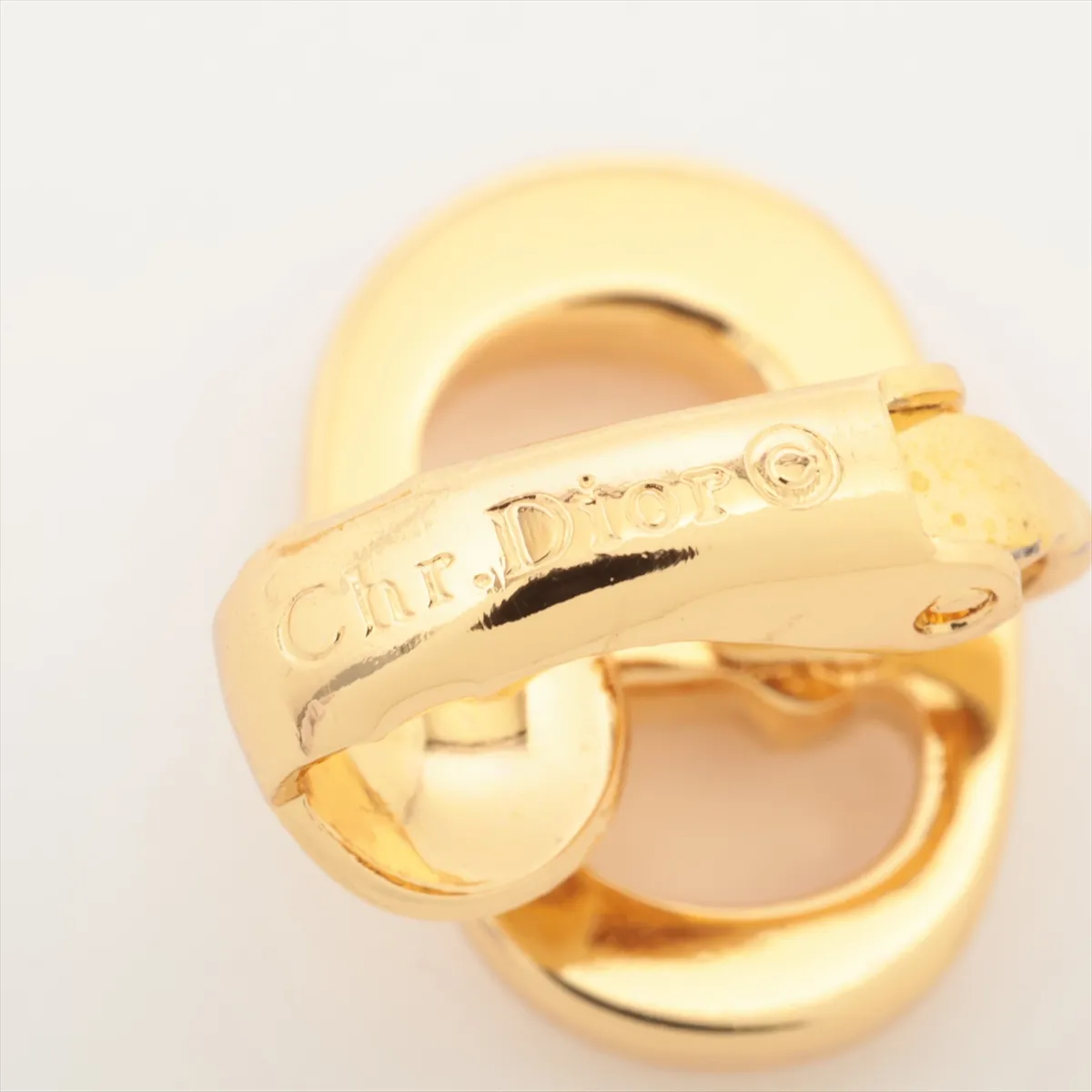 CD logo necklace, GP gold. Shows signs of wear including — view 15