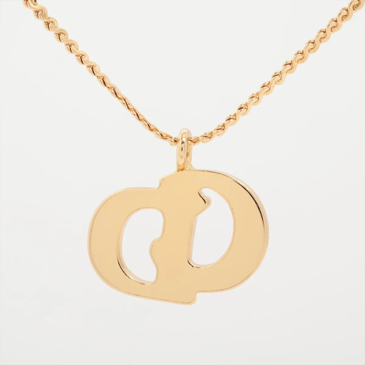 CD logo necklace, GP gold. Shows signs of wear including — view 3