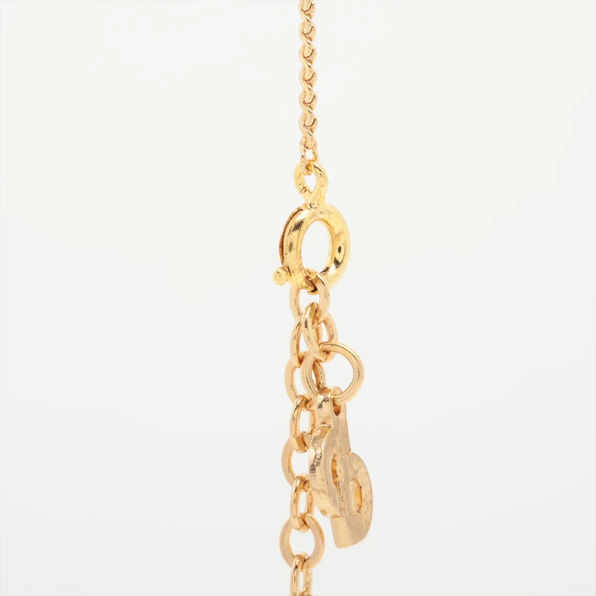 CD logo necklace, GP gold. Shows signs of wear including — view 4