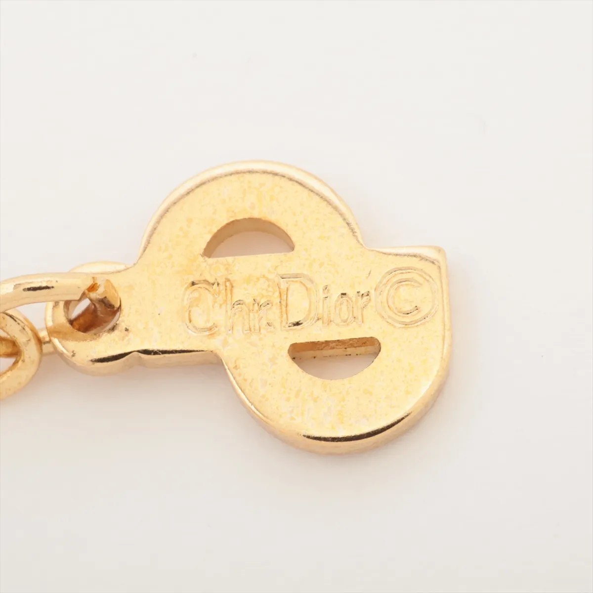 CD logo necklace, GP gold. Shows signs of wear including — view 5