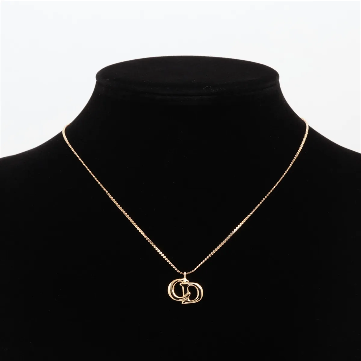 CD logo necklace, GP gold. Shows signs of wear including — view 6