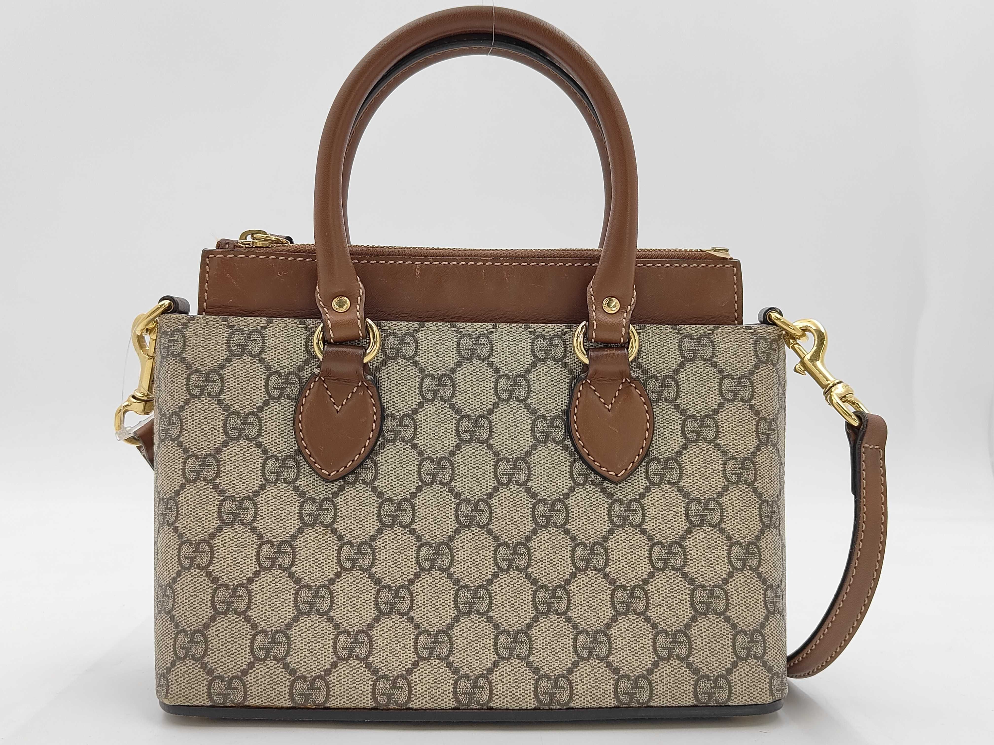 GG Supreme 2-way handbag, GG Supreme 453177, brown handbag