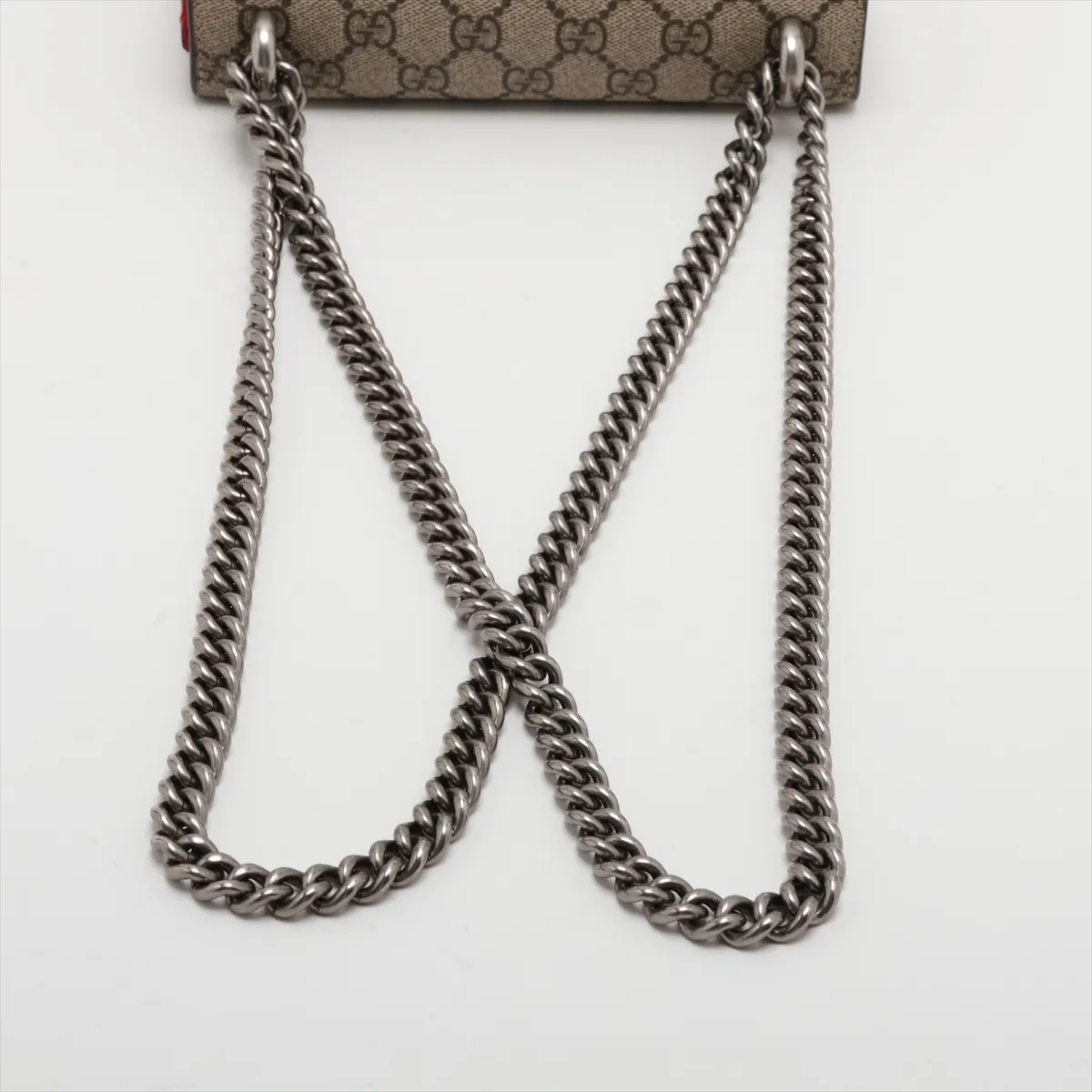 GG Supreme Dionysus 421970 PVC x Leather x Suede Chain Shoulder Bag Beige x Red — view 5
