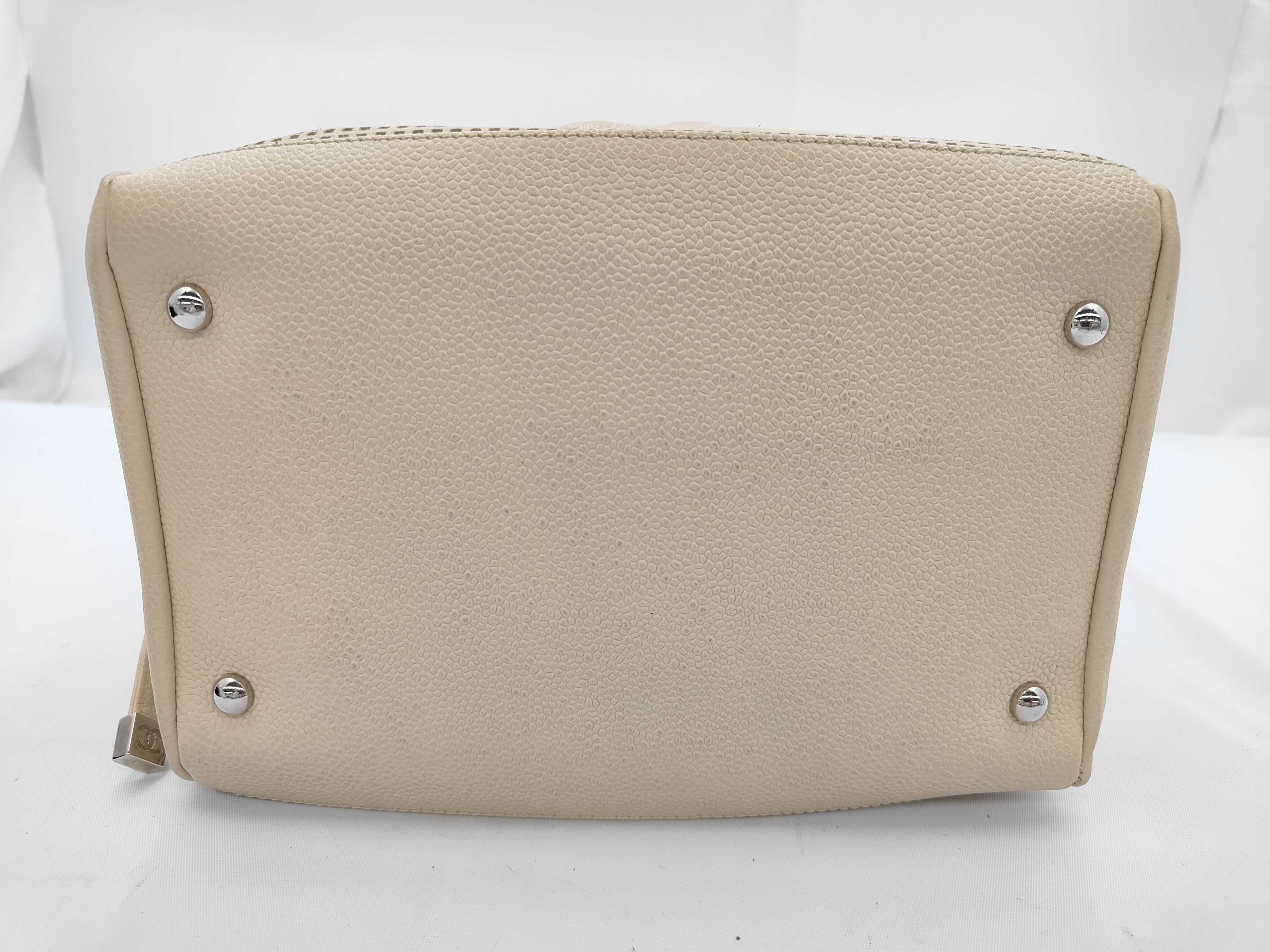 Coco Mark Handbag, Perforated Beige, with Seal/Card — view 5