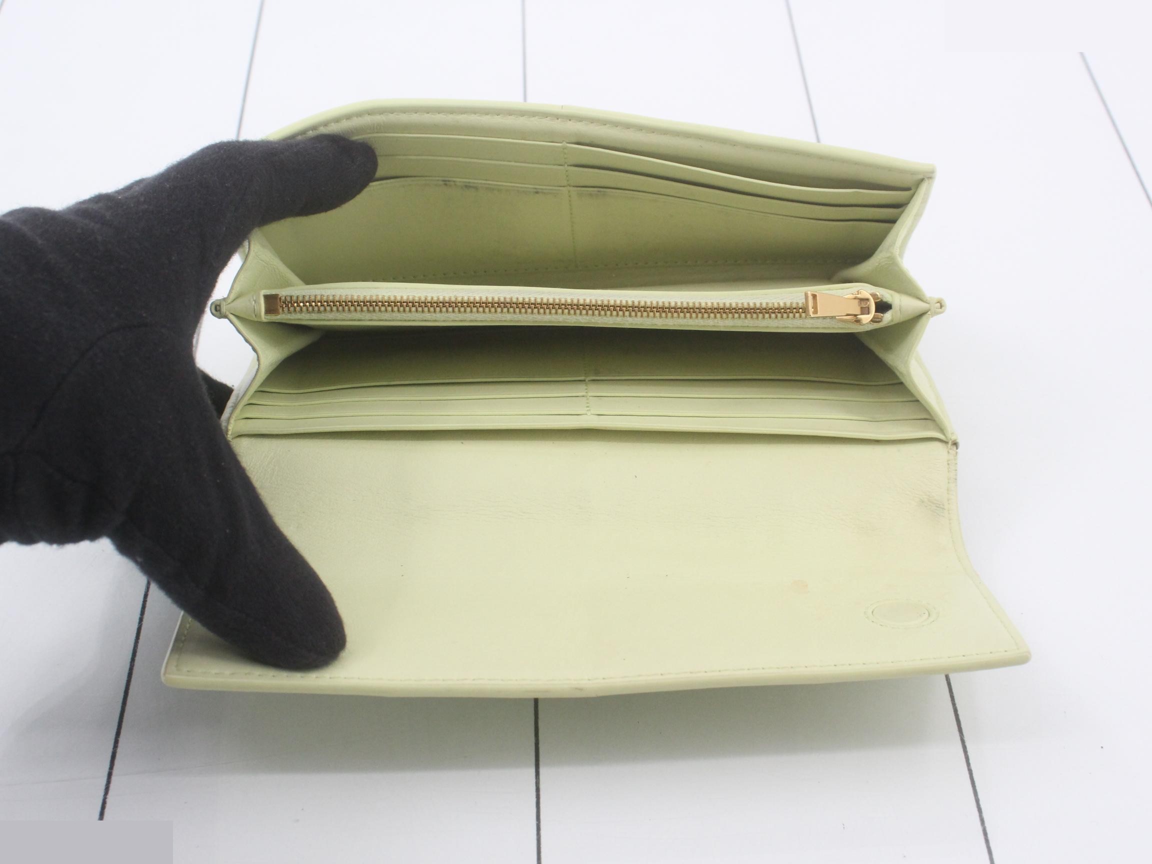 Maxi Intrecciato Folding Wallet, Lemon Yellow, Gold Hardware — view 4