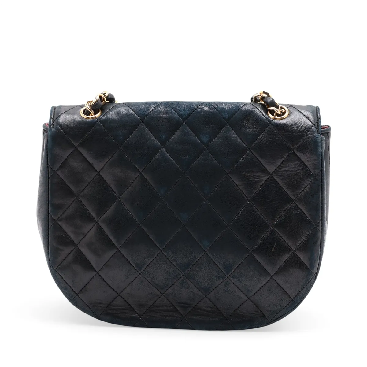 Matelassé Lambskin Single Flap Single Chain Bag, Push Lock, Black with Gold Hardware, 0980299 (Serial Number in the 0s) — view 2