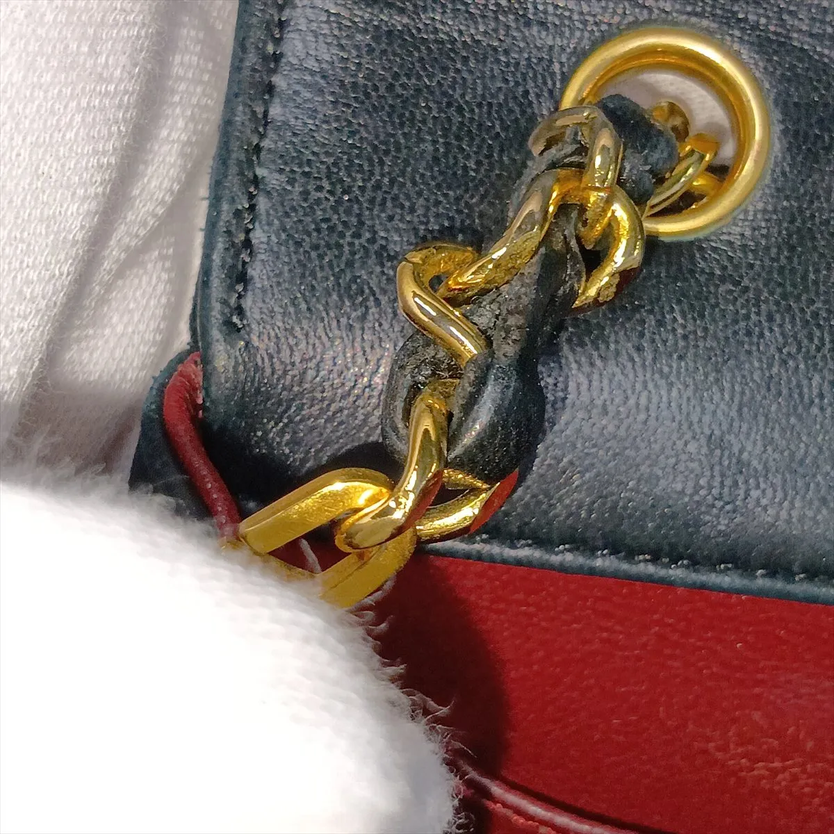 Matelassé Lambskin Single Flap Single Chain Bag, Push Lock, Black with Gold Hardware, 0980299 (Serial Number in the 0s) — view 14