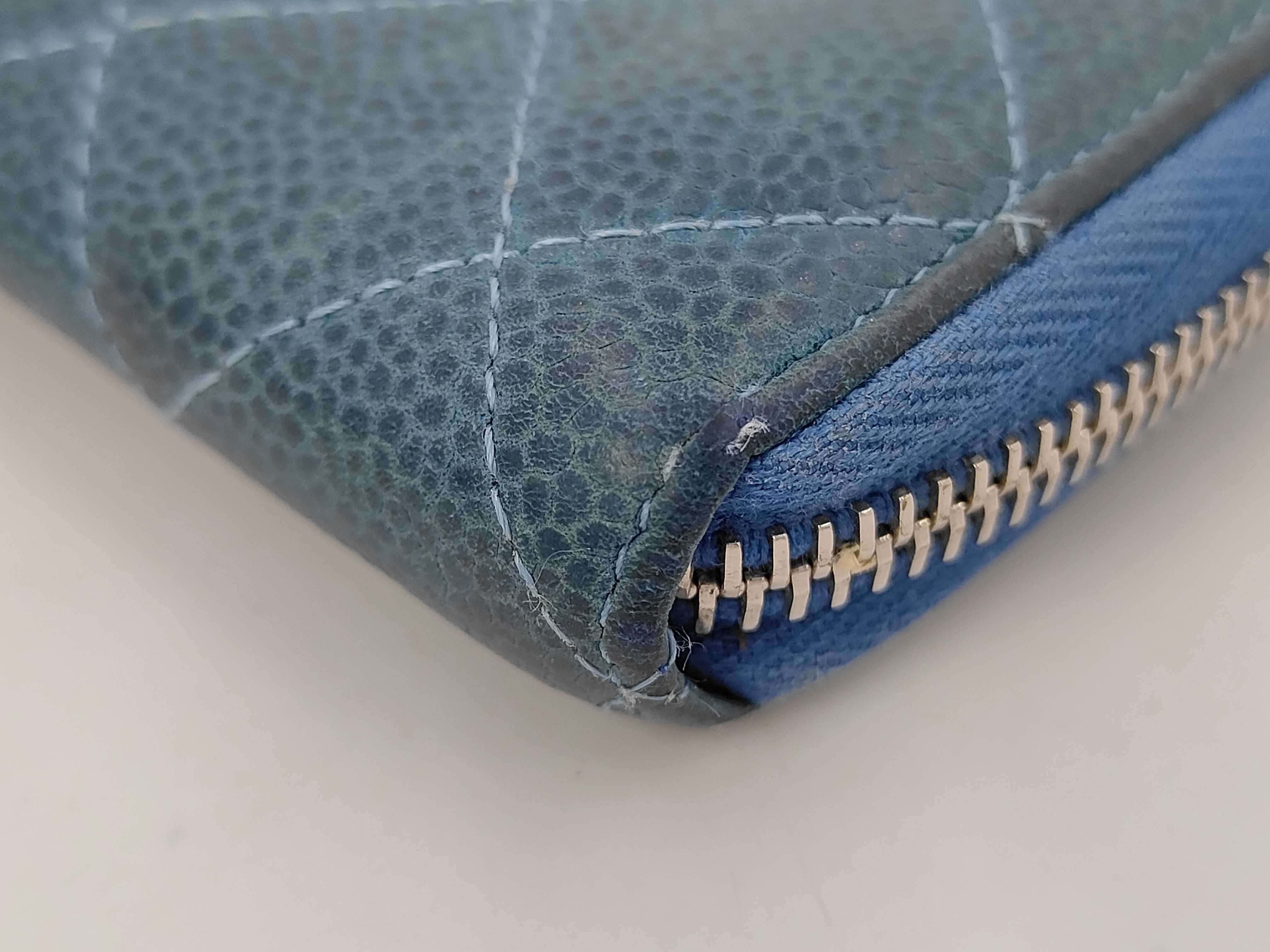 Blue Caviar Skin Matelassé Wallet (Serial Number 17) — view 3