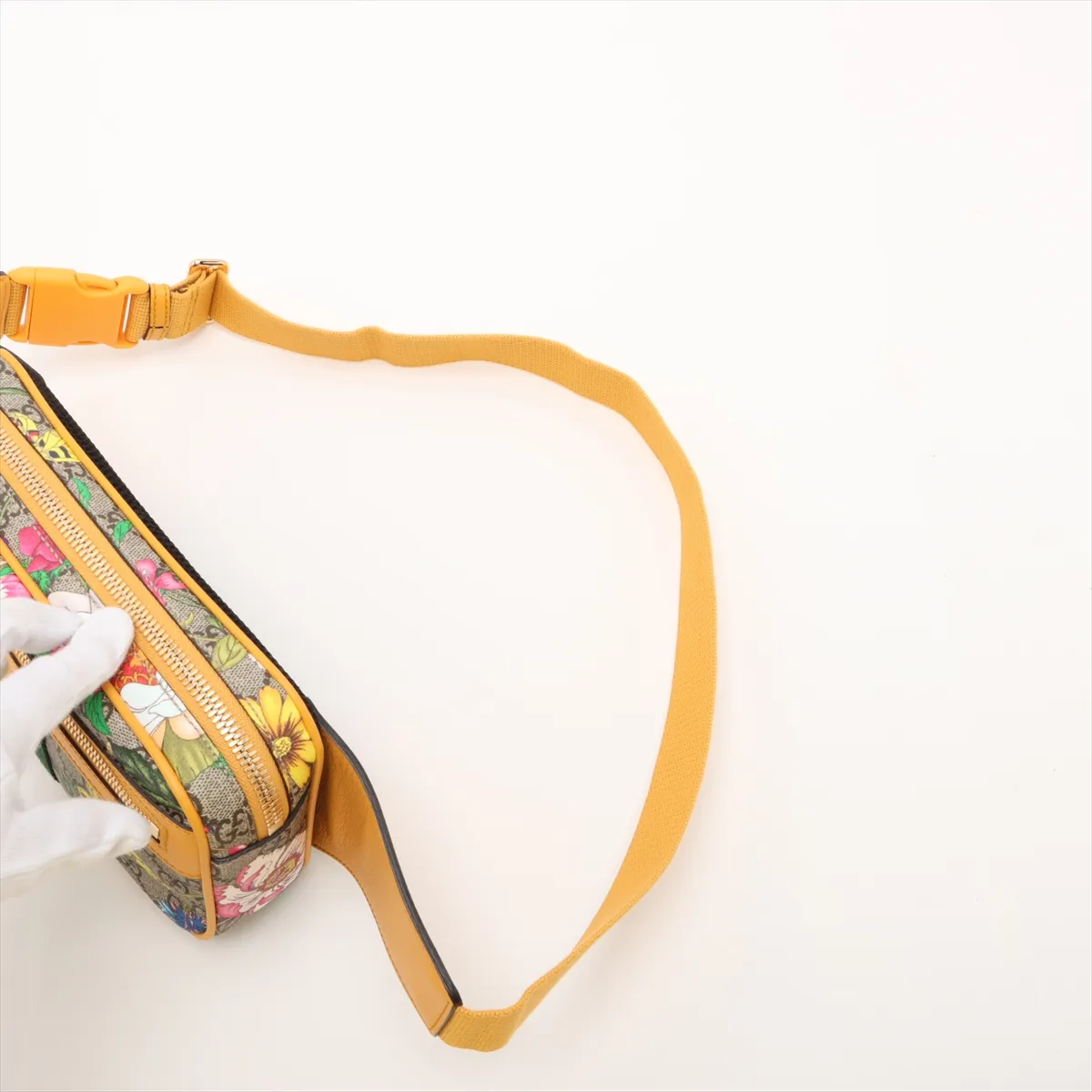 GG Flora Ophidia PVC x Leather Body Bag, Yellow, 574796 — view 5