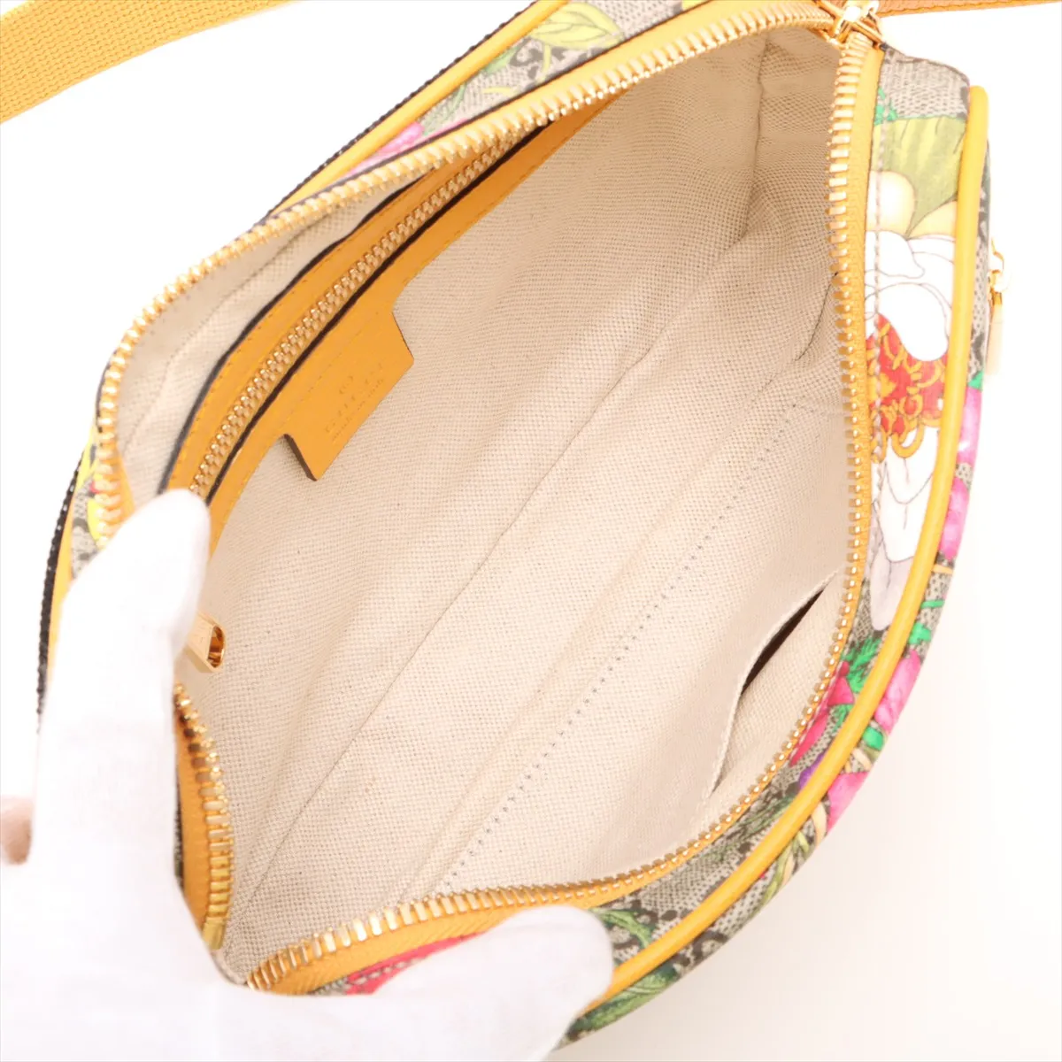 GG Flora Ophidia PVC x Leather Body Bag, Yellow, 574796 — view 6