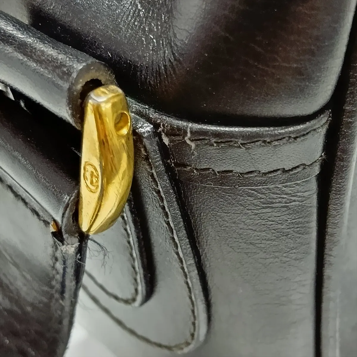 Sherry Line Leather Shoulder Bag, Black — view 13