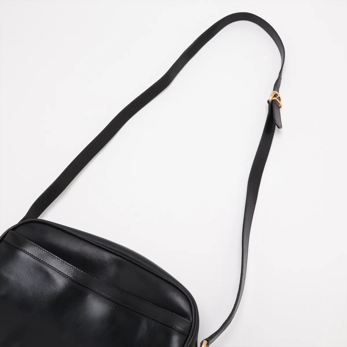 Sherry Line Leather Shoulder Bag, Black — view 5