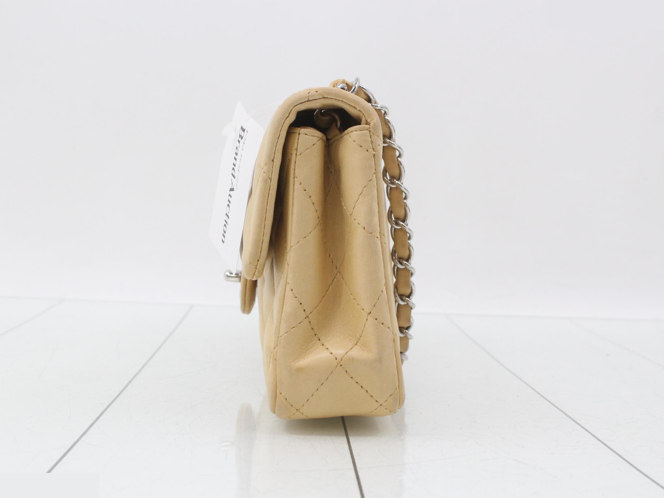 Matelassé chain shoulder bag, beige, number 9 series. — view 3