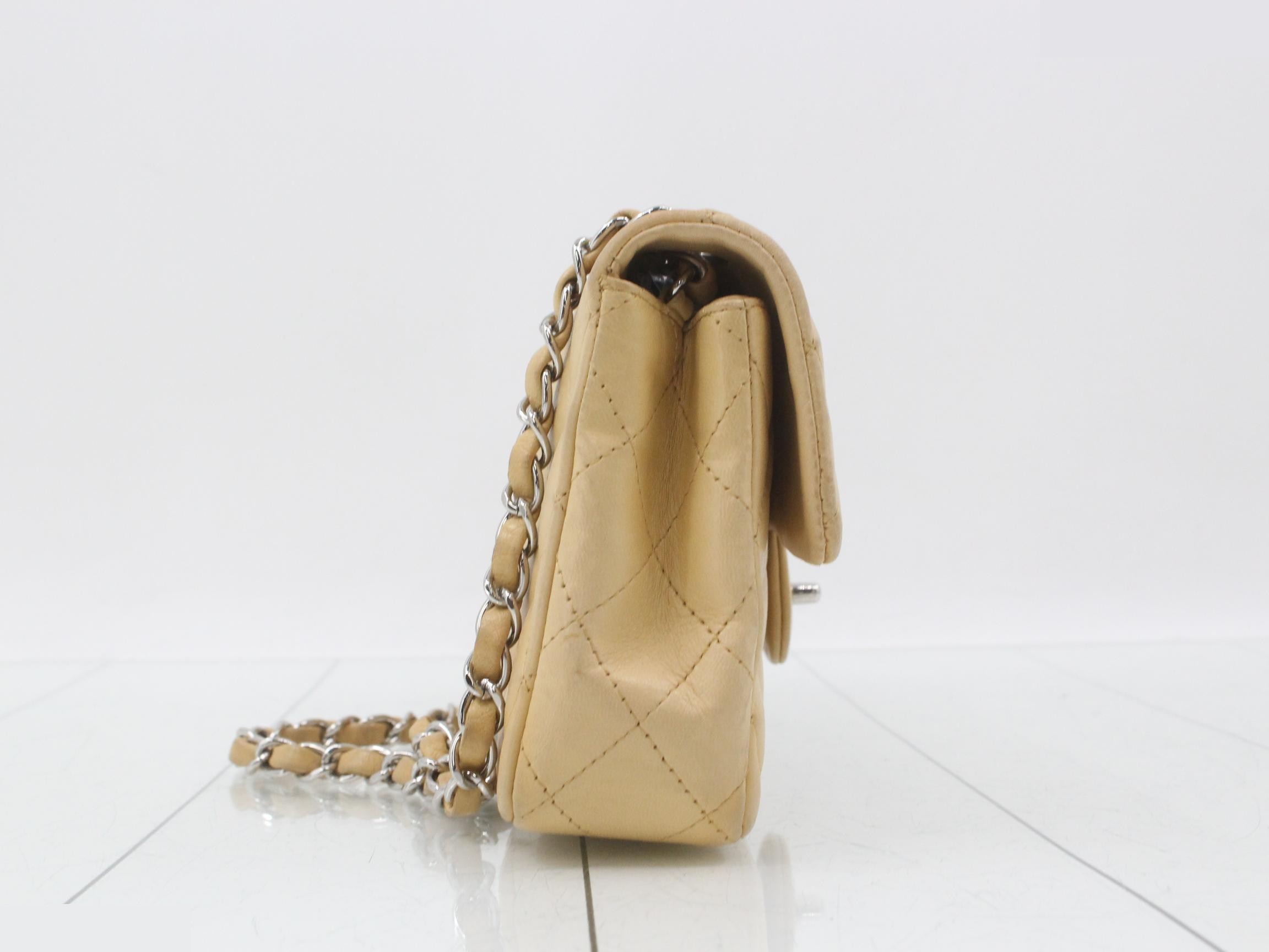 Matelassé chain shoulder bag, beige, number 9 series. — view 4