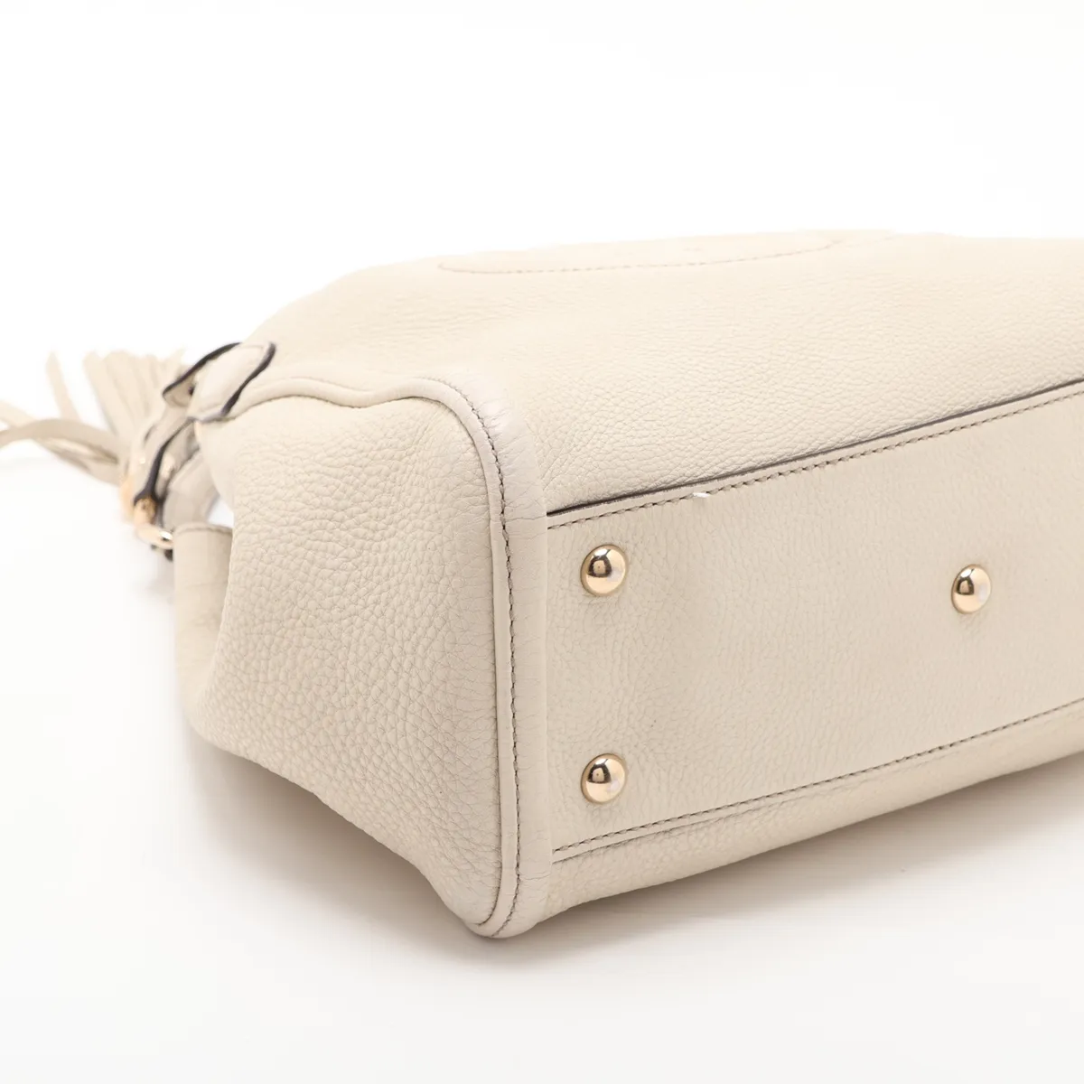 Soho 336751 Leather 2-Way Handbag, White — view 4