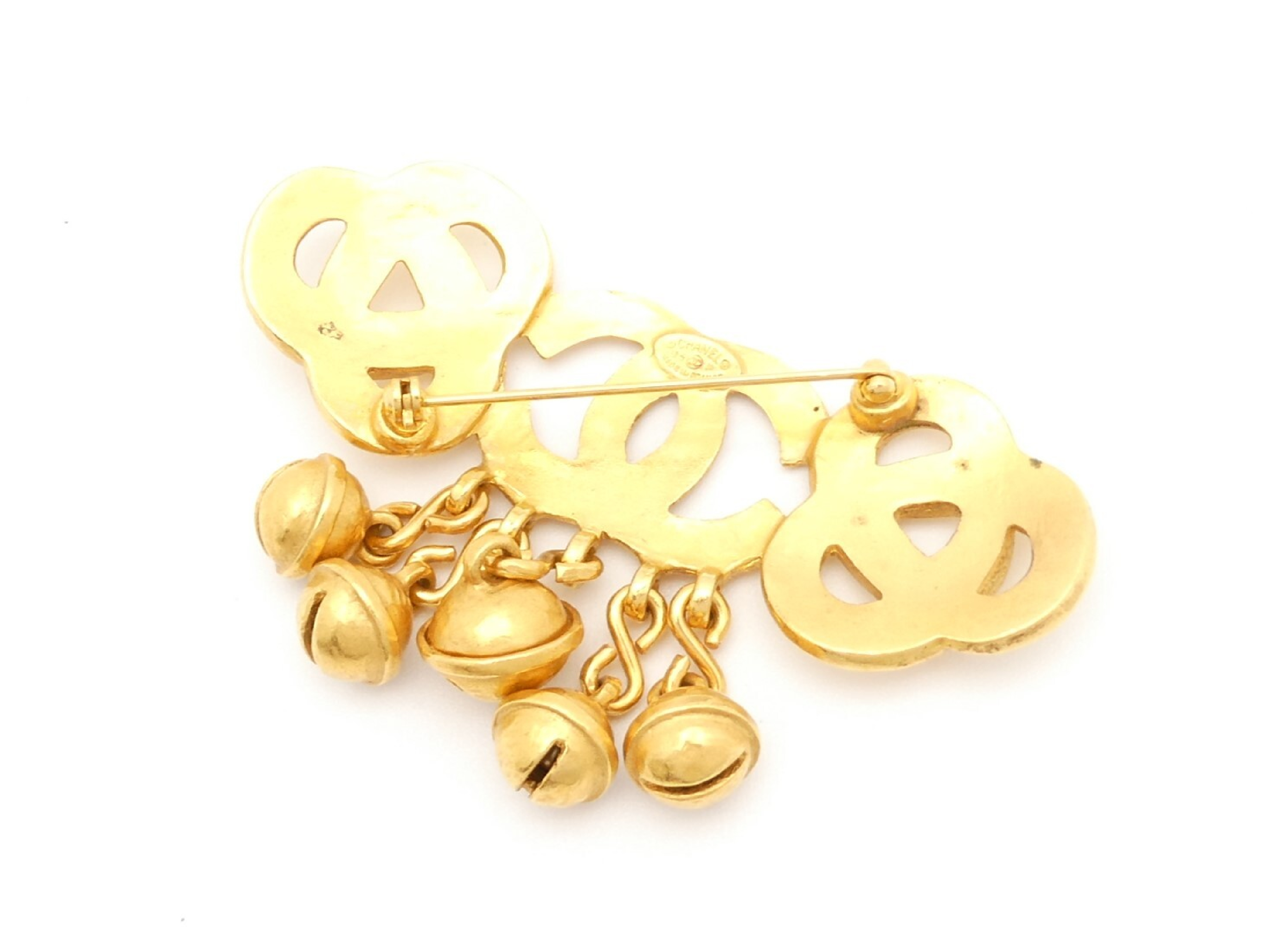 Coco Mark Gold Bell Motif Brooch — view 2