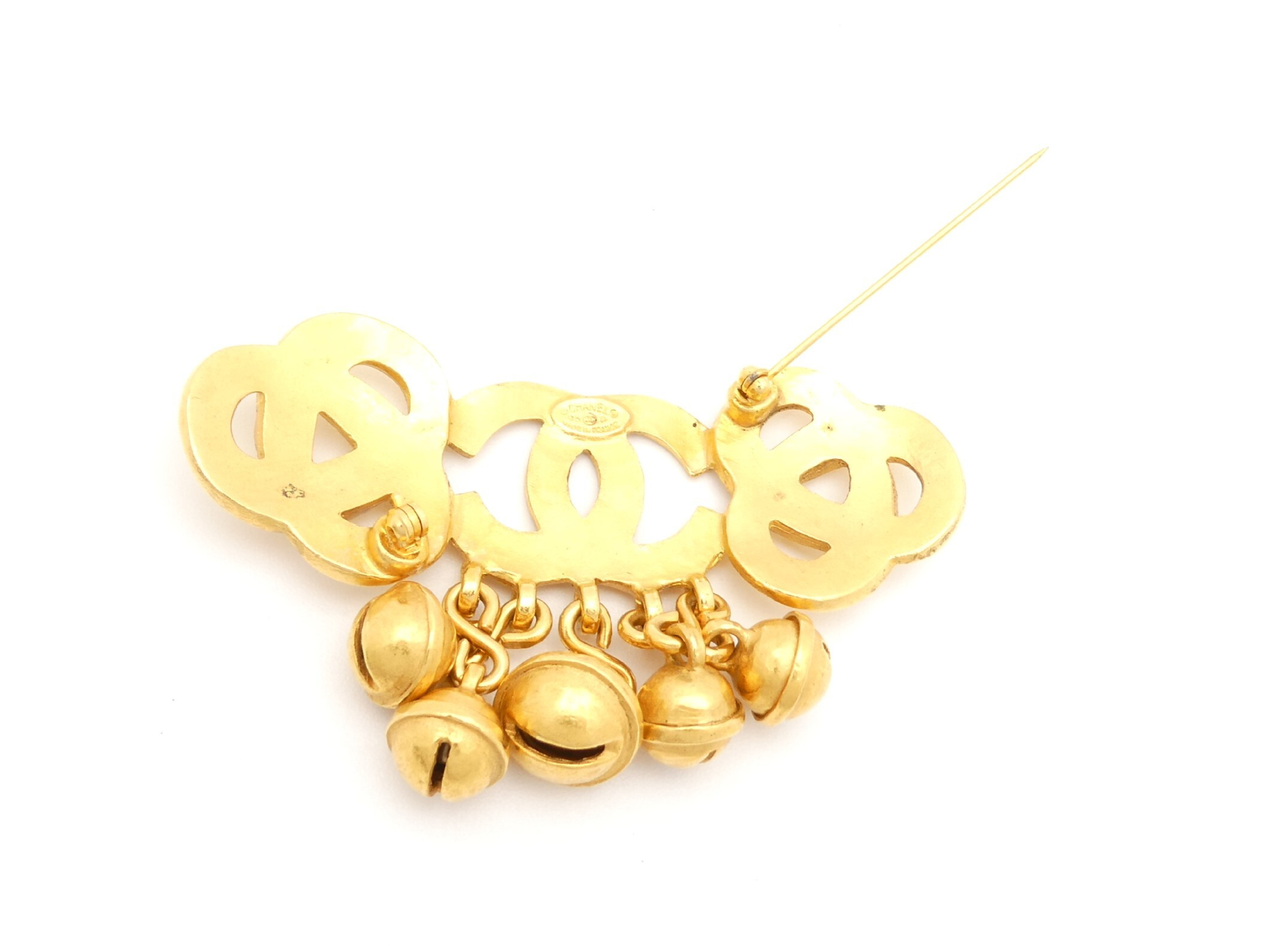 Coco Mark Gold Bell Motif Brooch — view 3