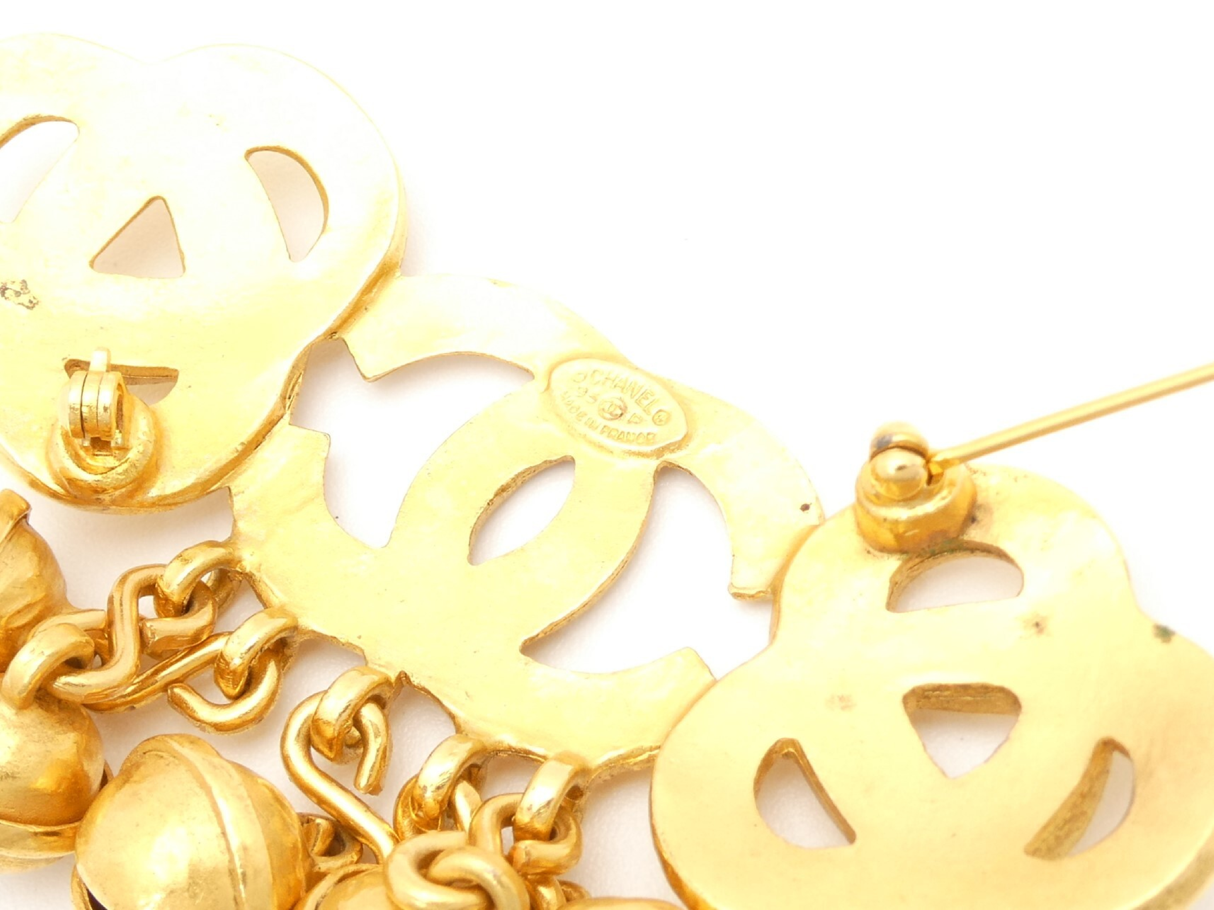 Coco Mark Gold Bell Motif Brooch — view 5