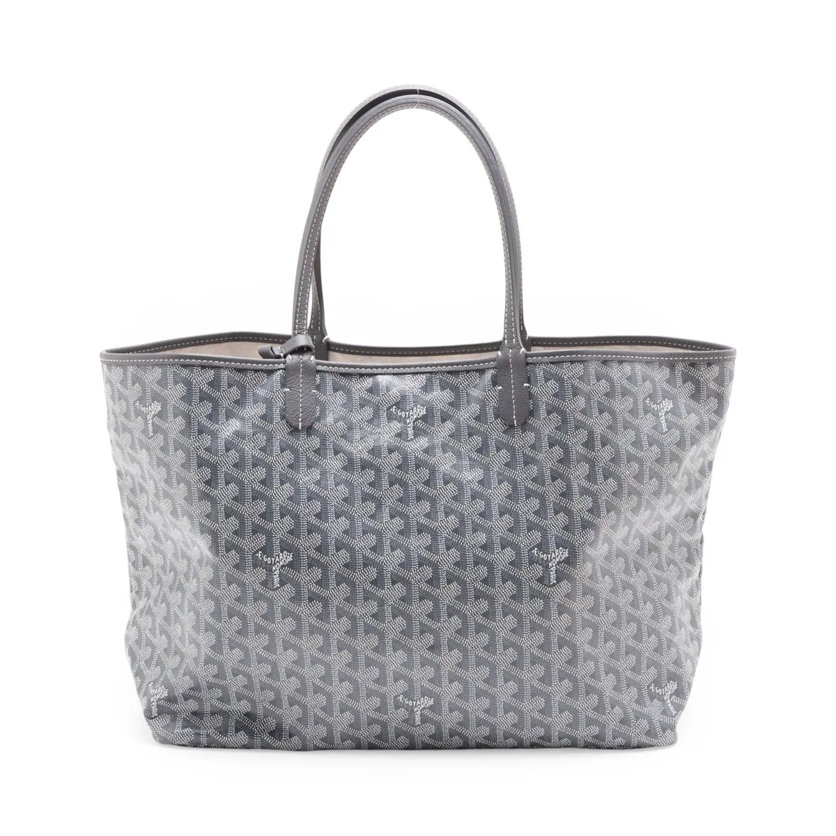 Saint Louis PM PVC x Leather Tote Bag, Gray — view 2
