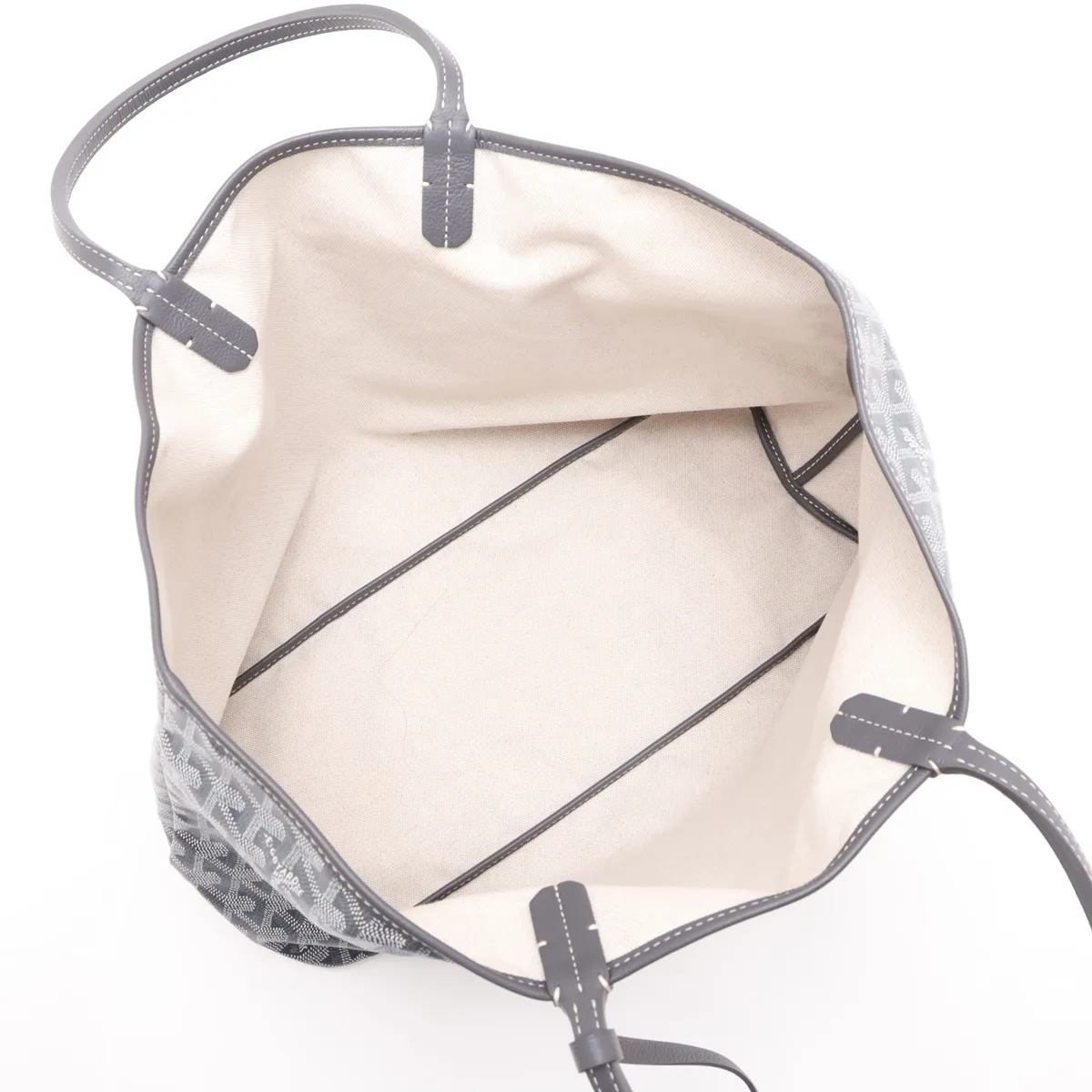 Saint Louis PM PVC x Leather Tote Bag, Gray — view 7