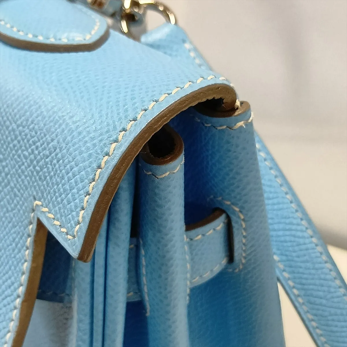 [Individually packaged] Hermes Candy Kelly 35 Veau Epsom Celeste x Mykonos Silver Hardware O: 2011 — view 12