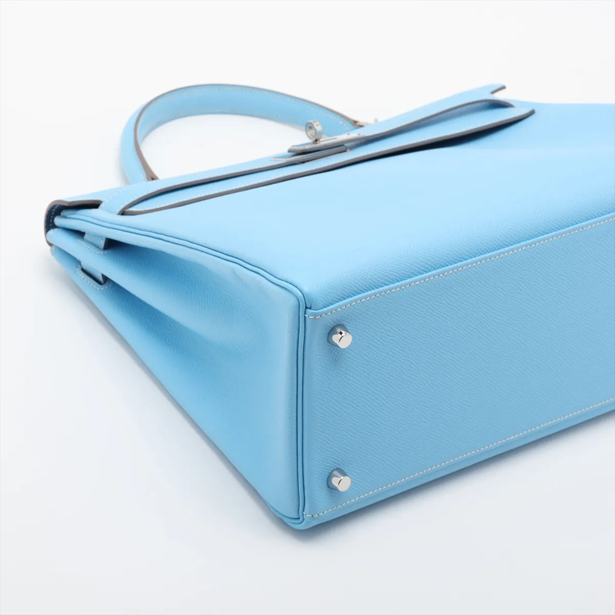 [Individually packaged] Hermes Candy Kelly 35 Veau Epsom Celeste x Mykonos Silver Hardware O: 2011 — view 4