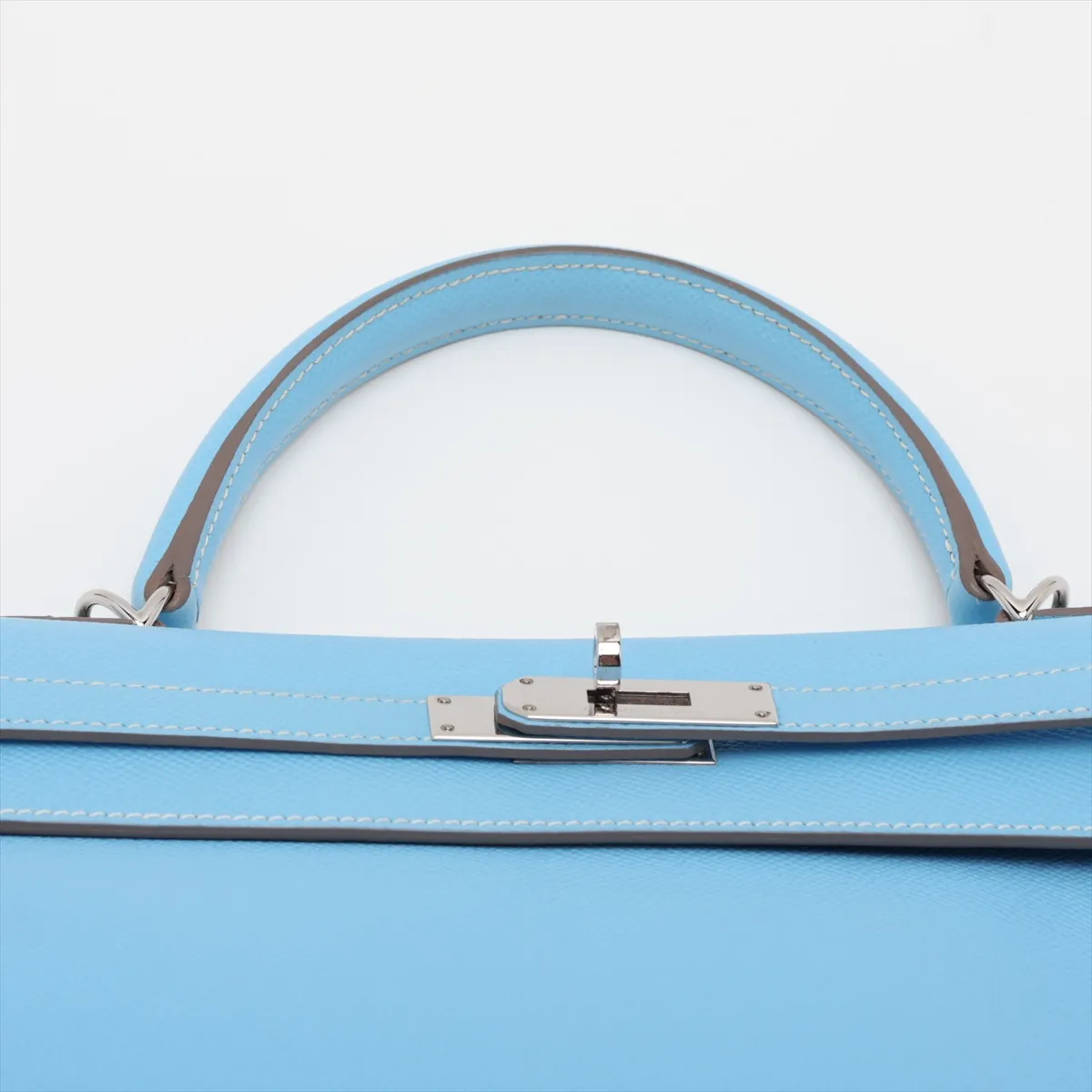 [Individually packaged] Hermes Candy Kelly 35 Veau Epsom Celeste x Mykonos Silver Hardware O: 2011 — view 6