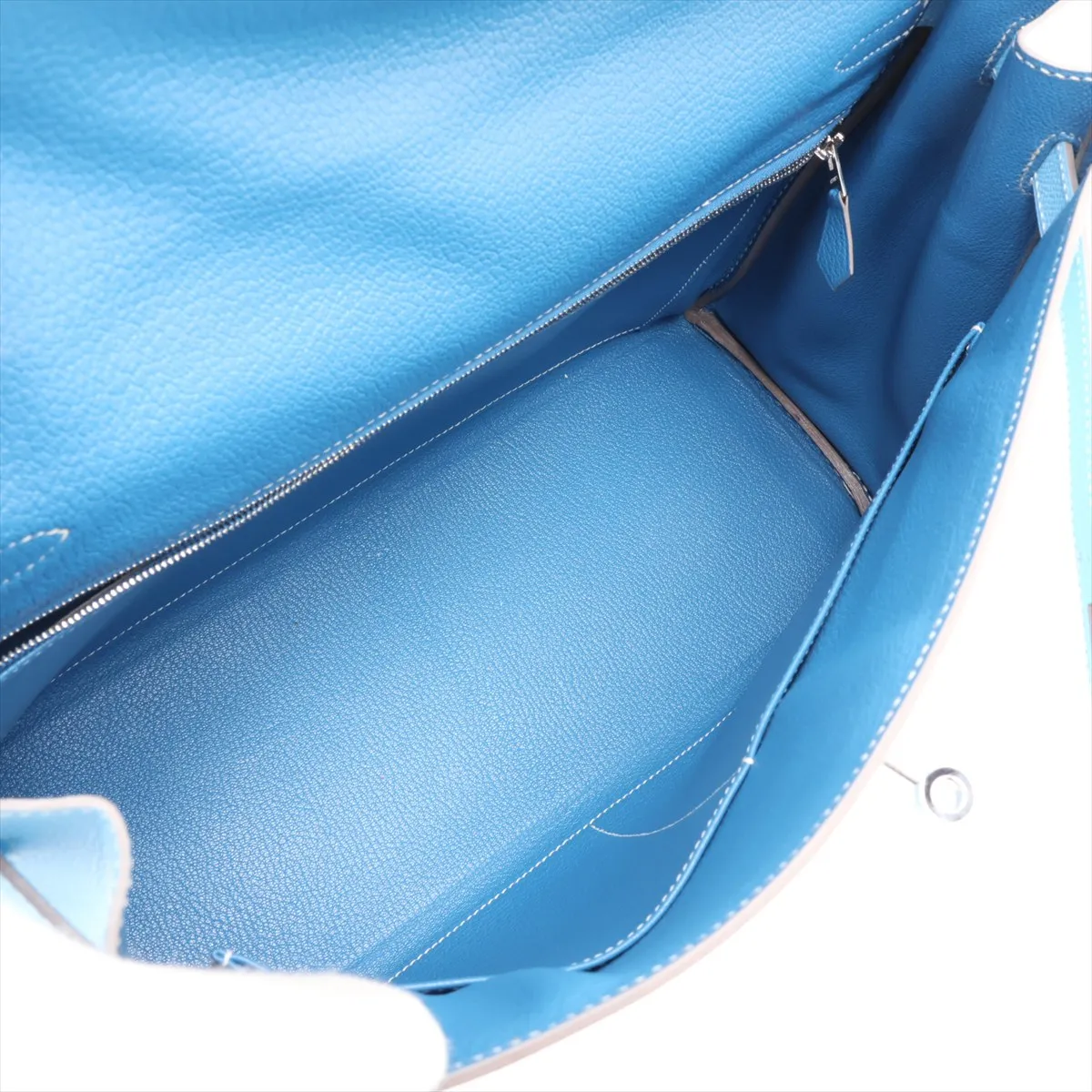 [Individually packaged] Hermes Candy Kelly 35 Veau Epsom Celeste x Mykonos Silver Hardware O: 2011 — view 8
