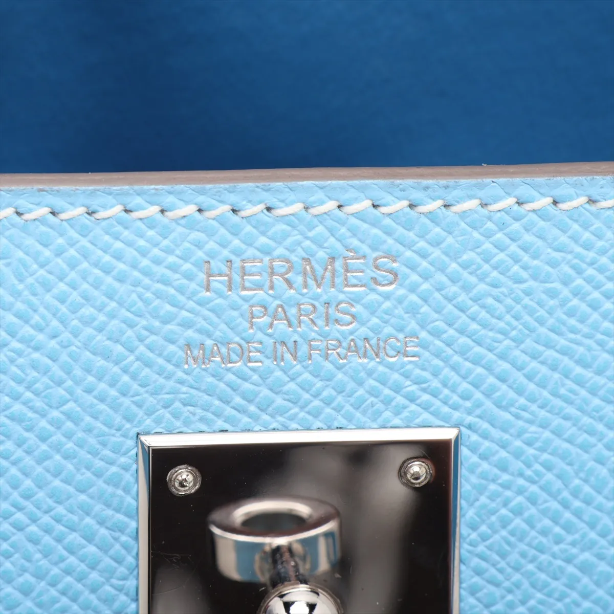 [Individually packaged] Hermes Candy Kelly 35 Veau Epsom Celeste x Mykonos Silver Hardware O: 2011 — view 10