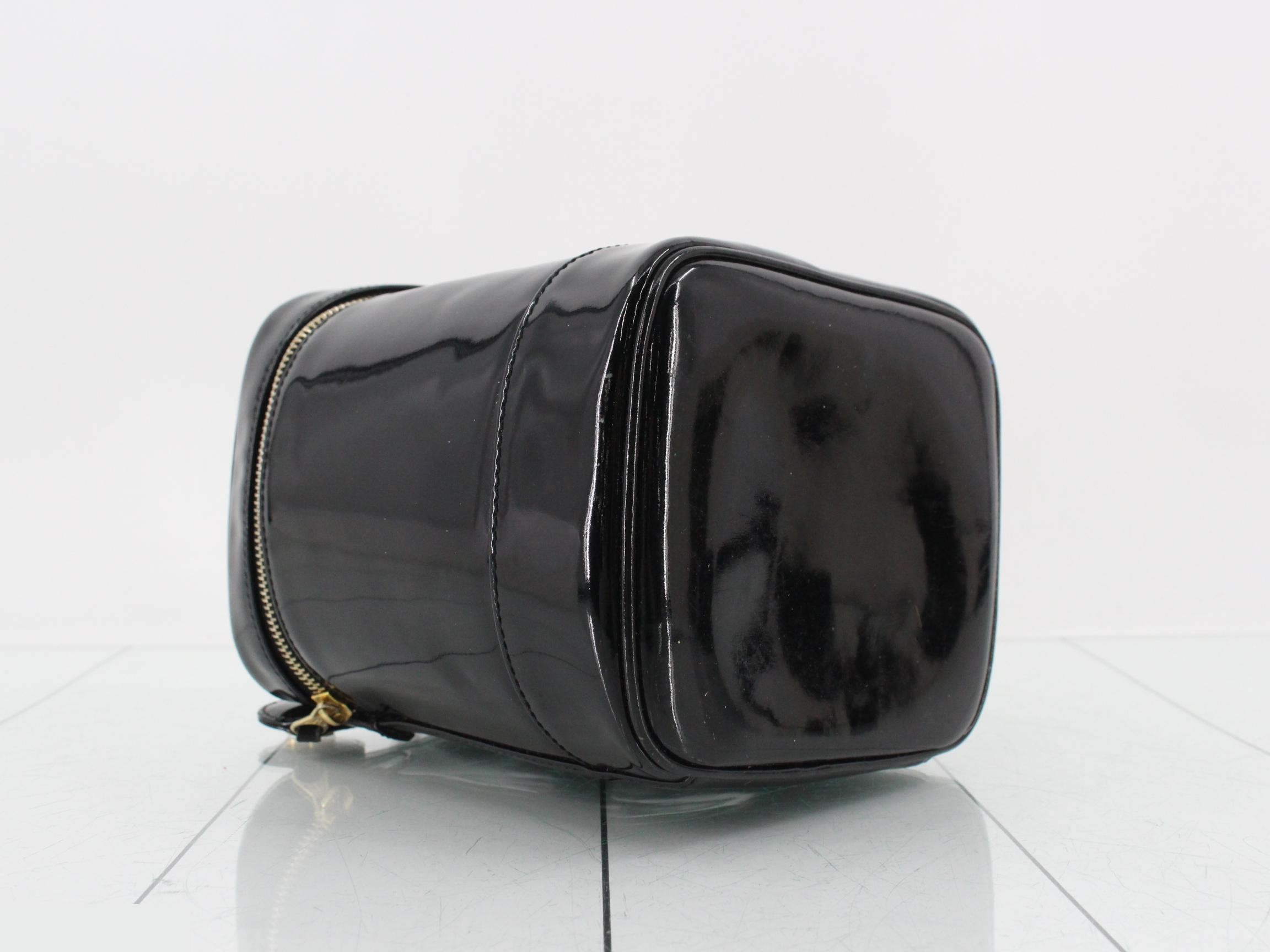 Enamel Coco Mark Vanity Bag Handbag, Black — view 5