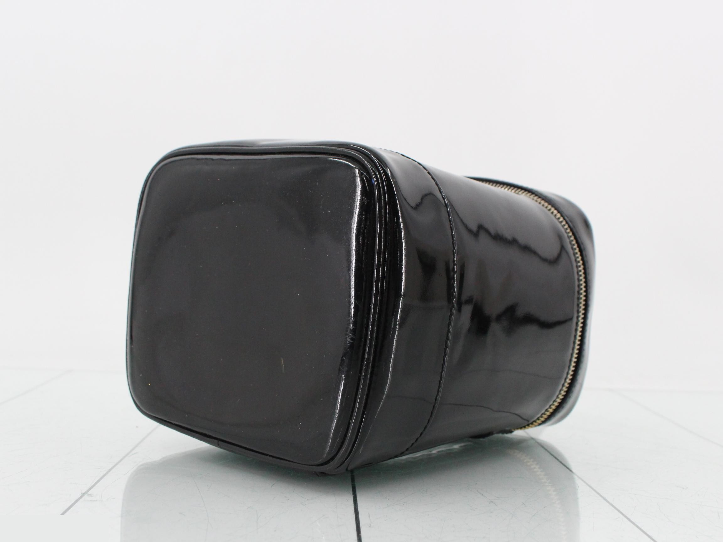 Enamel Coco Mark Vanity Bag Handbag, Black — view 6