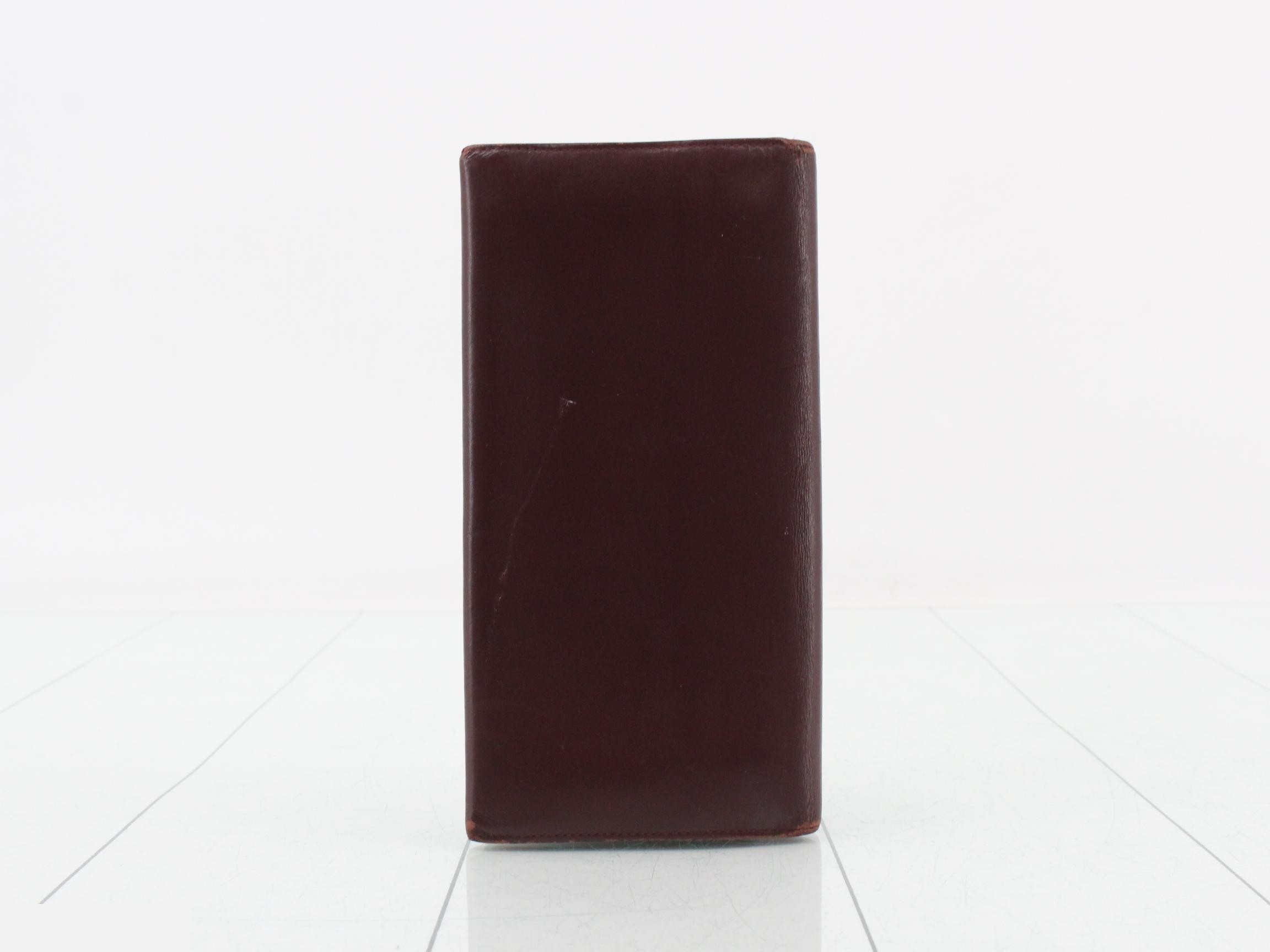 Mustline Leather Bi-fold Long Wallet, Bordeaux — view 2