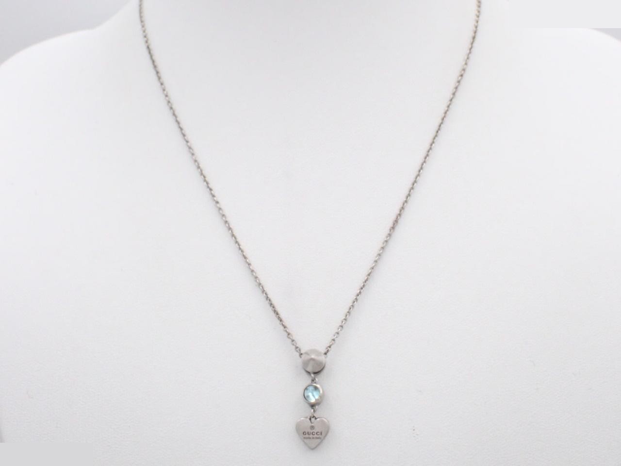 Heart Topaz Necklace, 925 Sterling Silver, 6.4g, Chain approx. 40cm — view 3