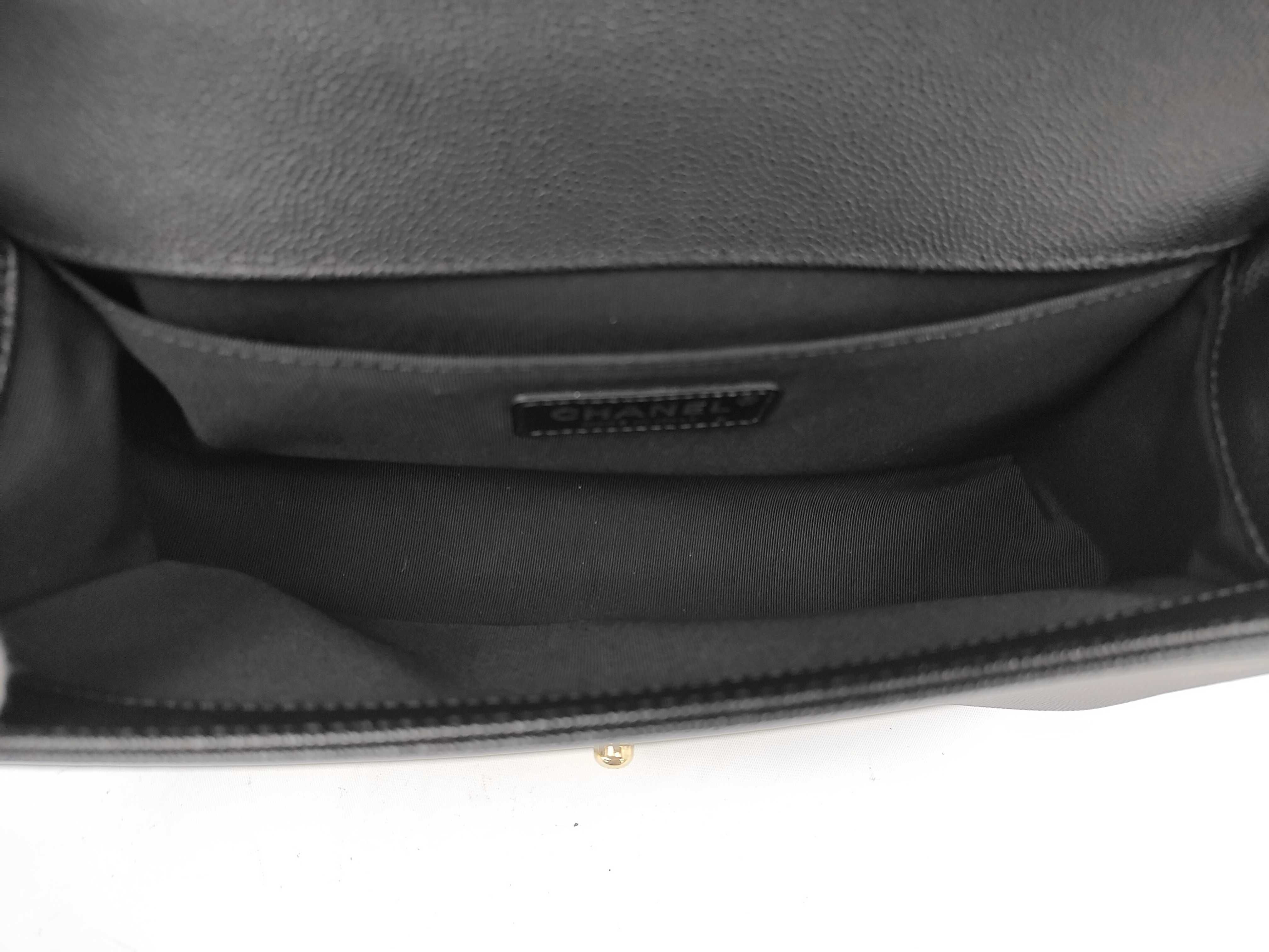 Caviar Skin V-Stitch Boy 25 Chain Shoulder Bag, Black, Serial Number 25 — view 9