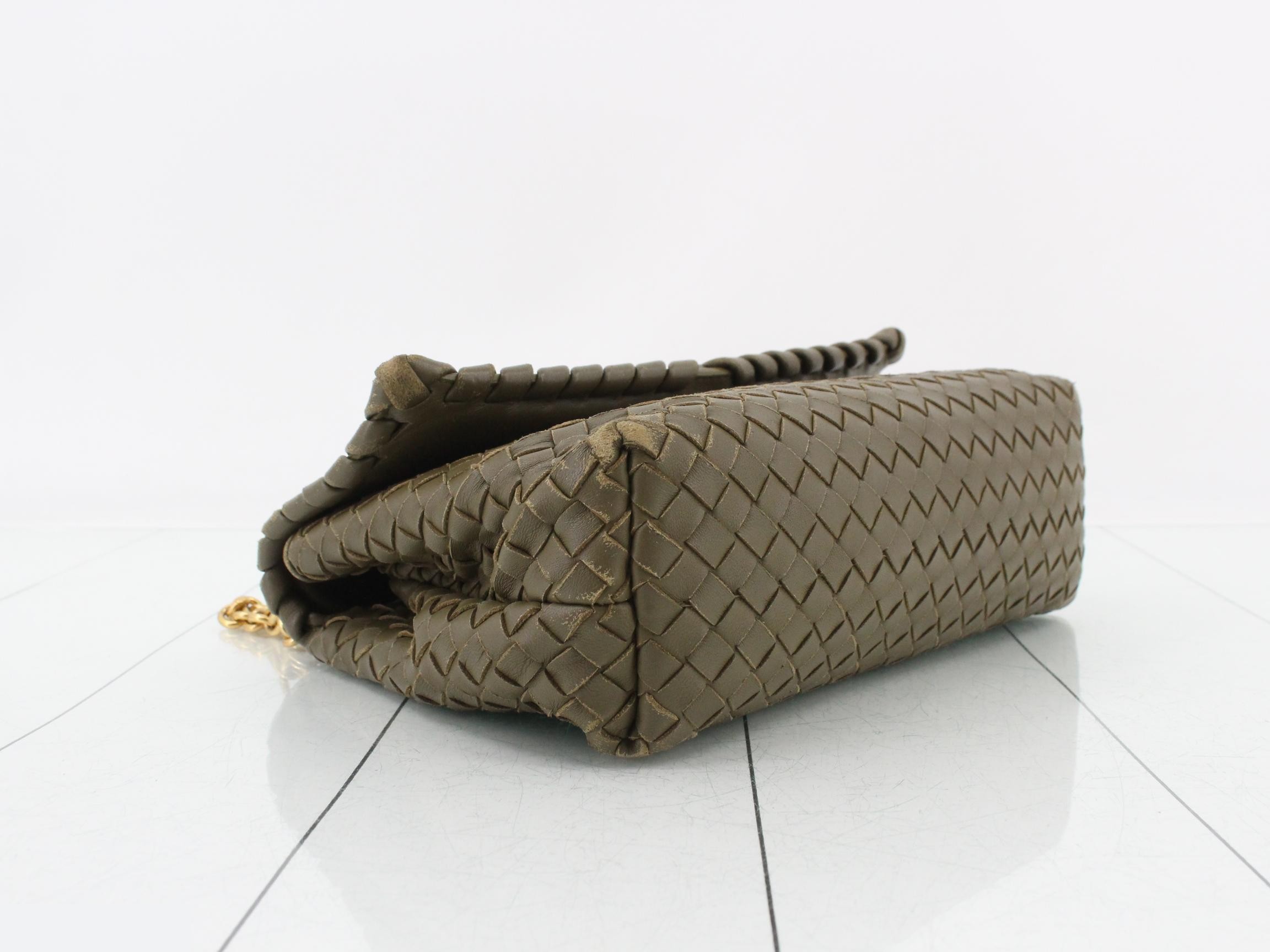 Leather Intrecciato Chain Shoulder Bag — view 5