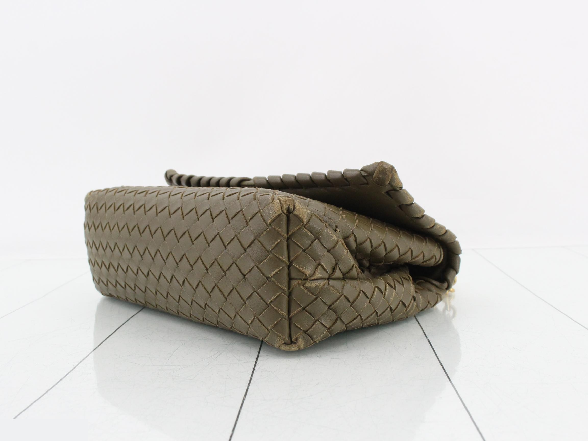 Leather Intrecciato Chain Shoulder Bag — view 6