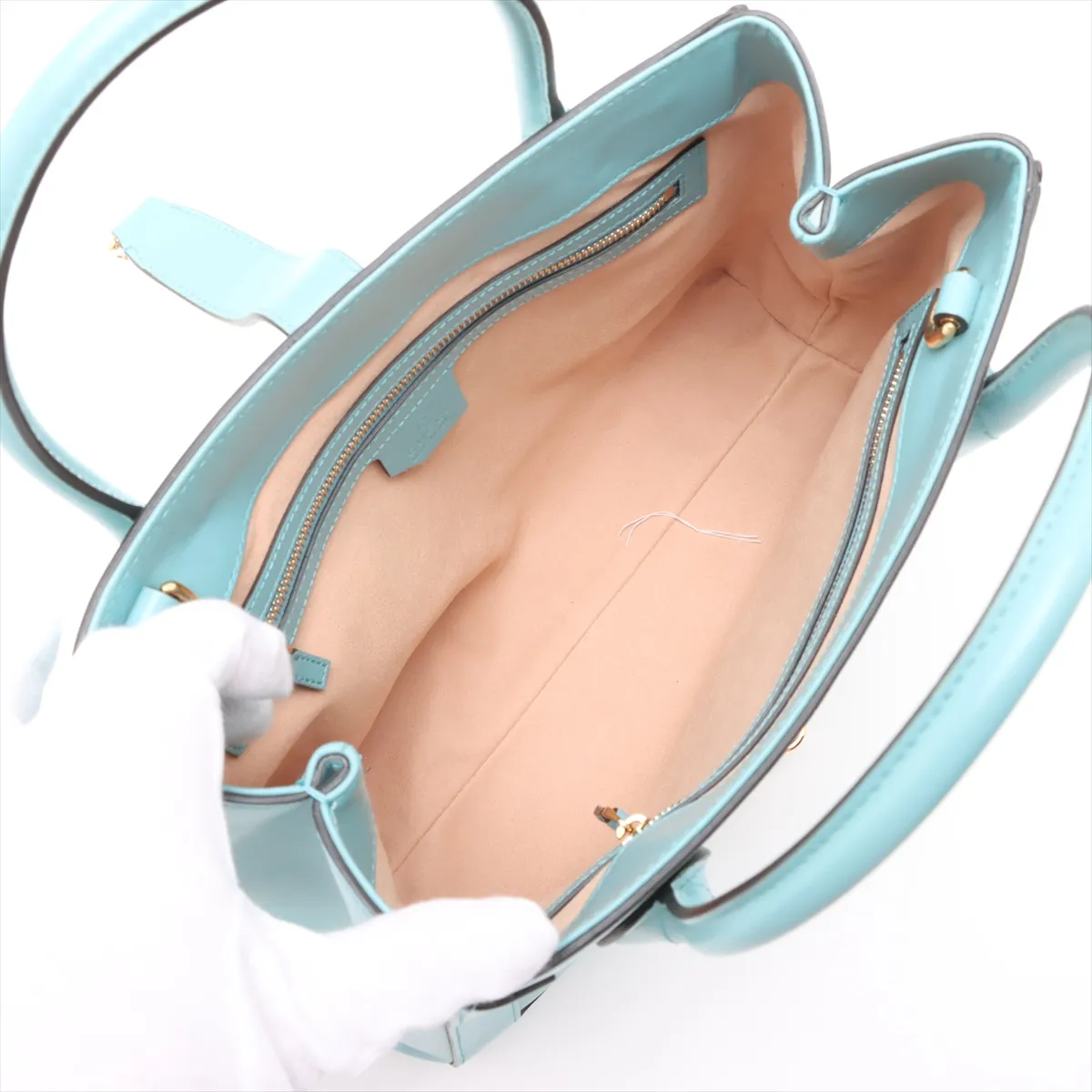 Jackie 1961 Leather 2WAY Handbag Blue 649016 — view 8