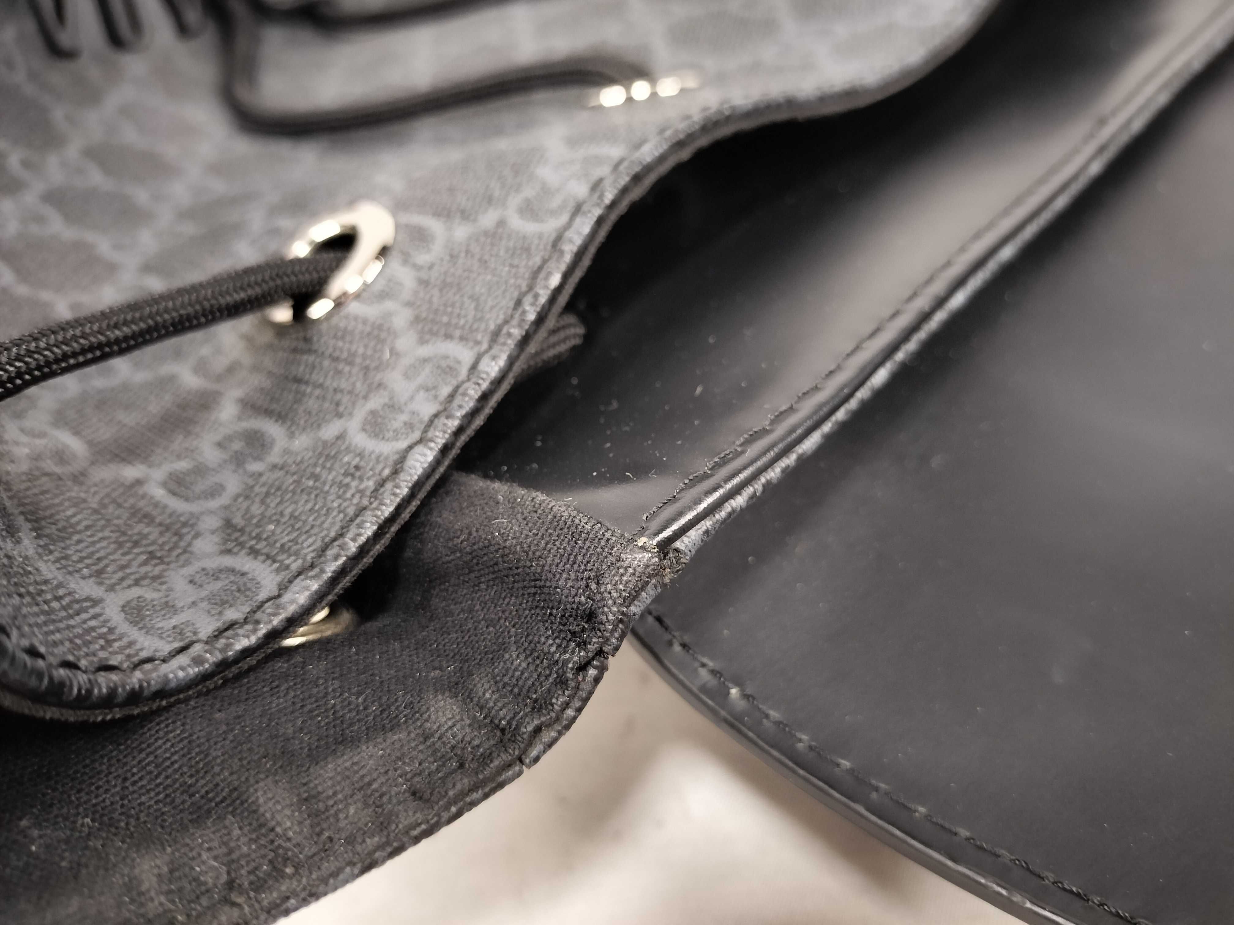 GG Supreme Sherry Line 495563 PVC Leather Black Backpack — view 9
