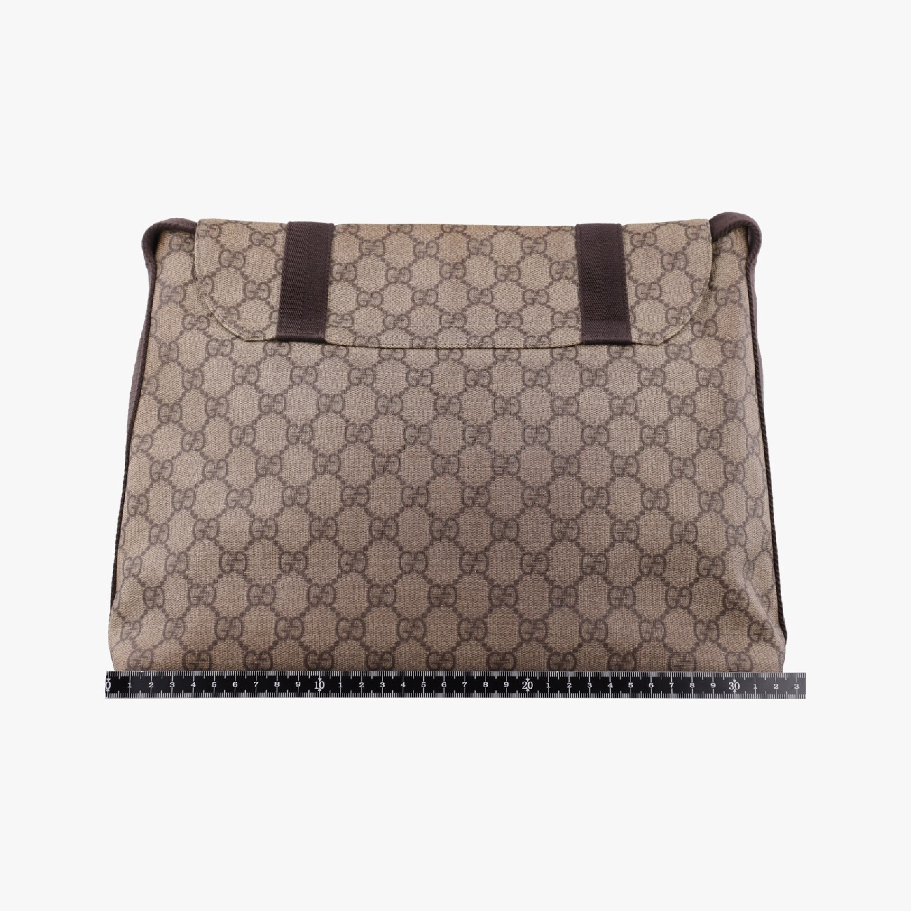GG Supreme Double Buckle Shoulder Bag, Beige x Dark Brown PVC Coated Canvas, 122373 — view 2