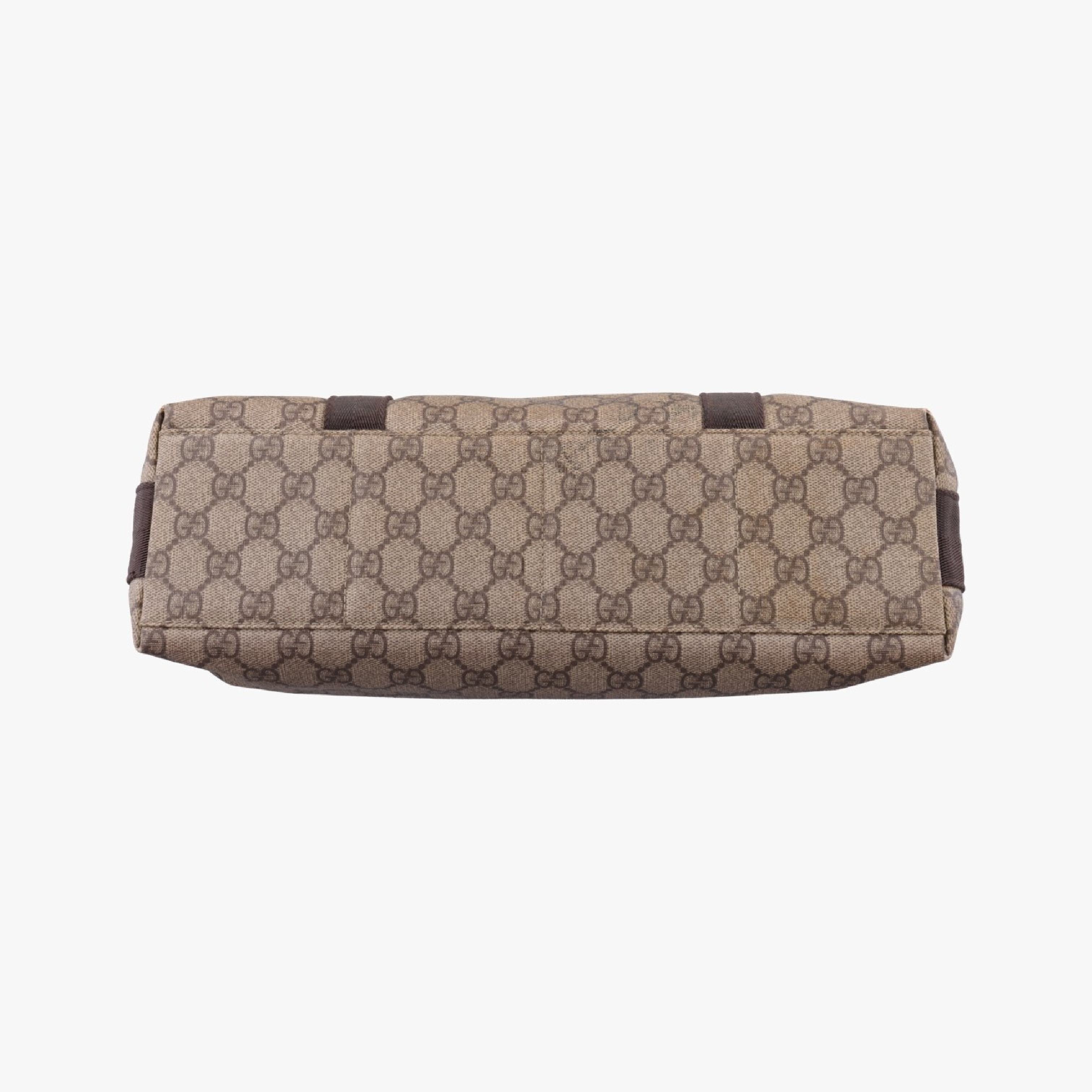 GG Supreme Double Buckle Shoulder Bag, Beige x Dark Brown PVC Coated Canvas, 122373 — view 3