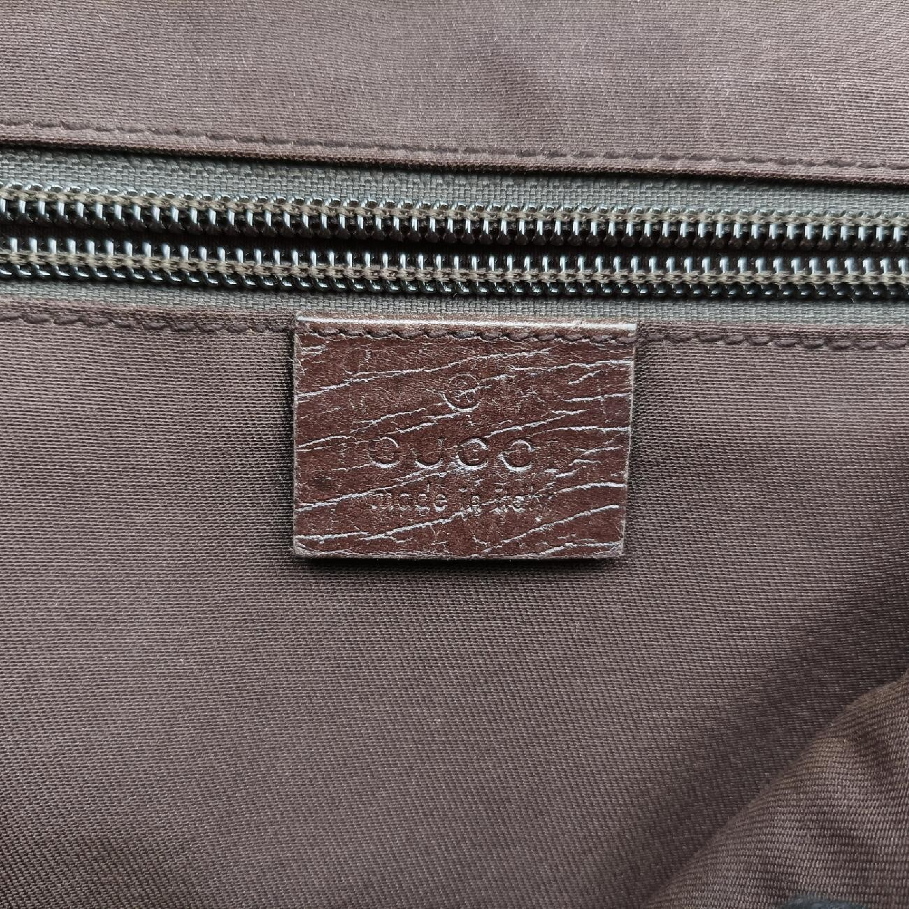 GG Supreme Double Buckle Shoulder Bag, Beige x Dark Brown PVC Coated Canvas, 122373 — view 7