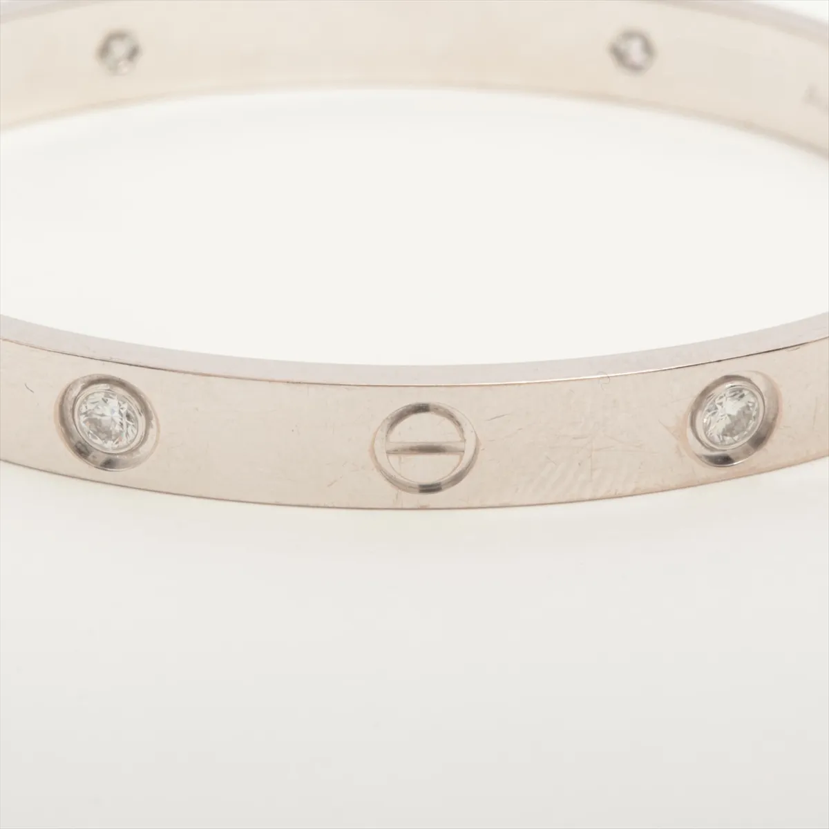 Love Half Diamond Bracelet 750(WG) 31.0g 16 CJT827 Some plating peels off, dents — view 3