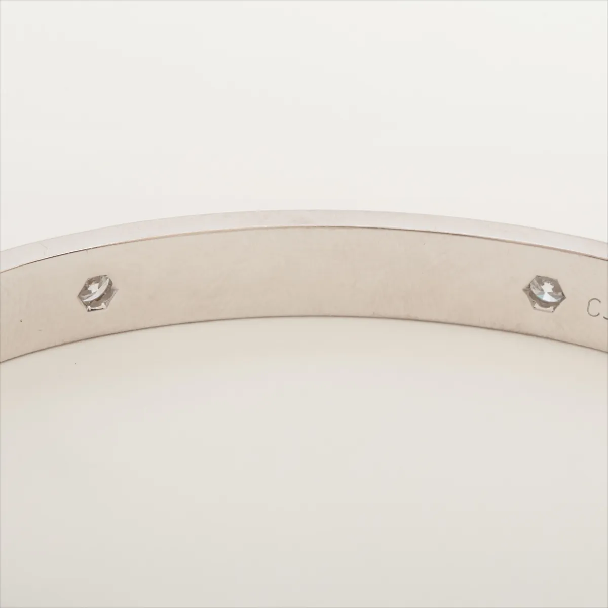 Love Half Diamond Bracelet 750(WG) 31.0g 16 CJT827 Some plating peels off, dents — view 4