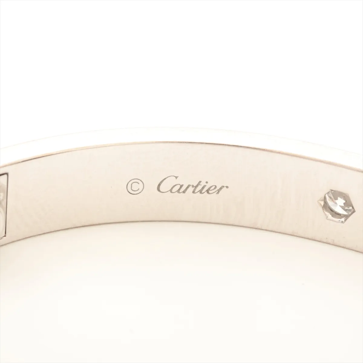 Love Half Diamond Bracelet 750(WG) 31.0g 16 CJT827 Some plating peels off, dents — view 6